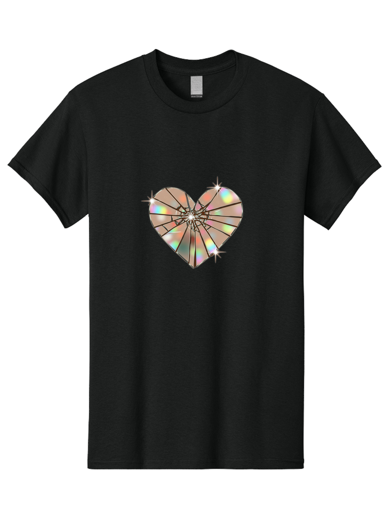 Broken-Holographic-Heart-1 Men'S Graphic Tee, 100% Cotton, Comfortable Casual Summer Wear, Machine Washable, Vintage Camera, Old Camera, Antique Camera, Black Camera, Classic Photography, Photography Equipment, Nostalgic Device, Film Camera, Bak127