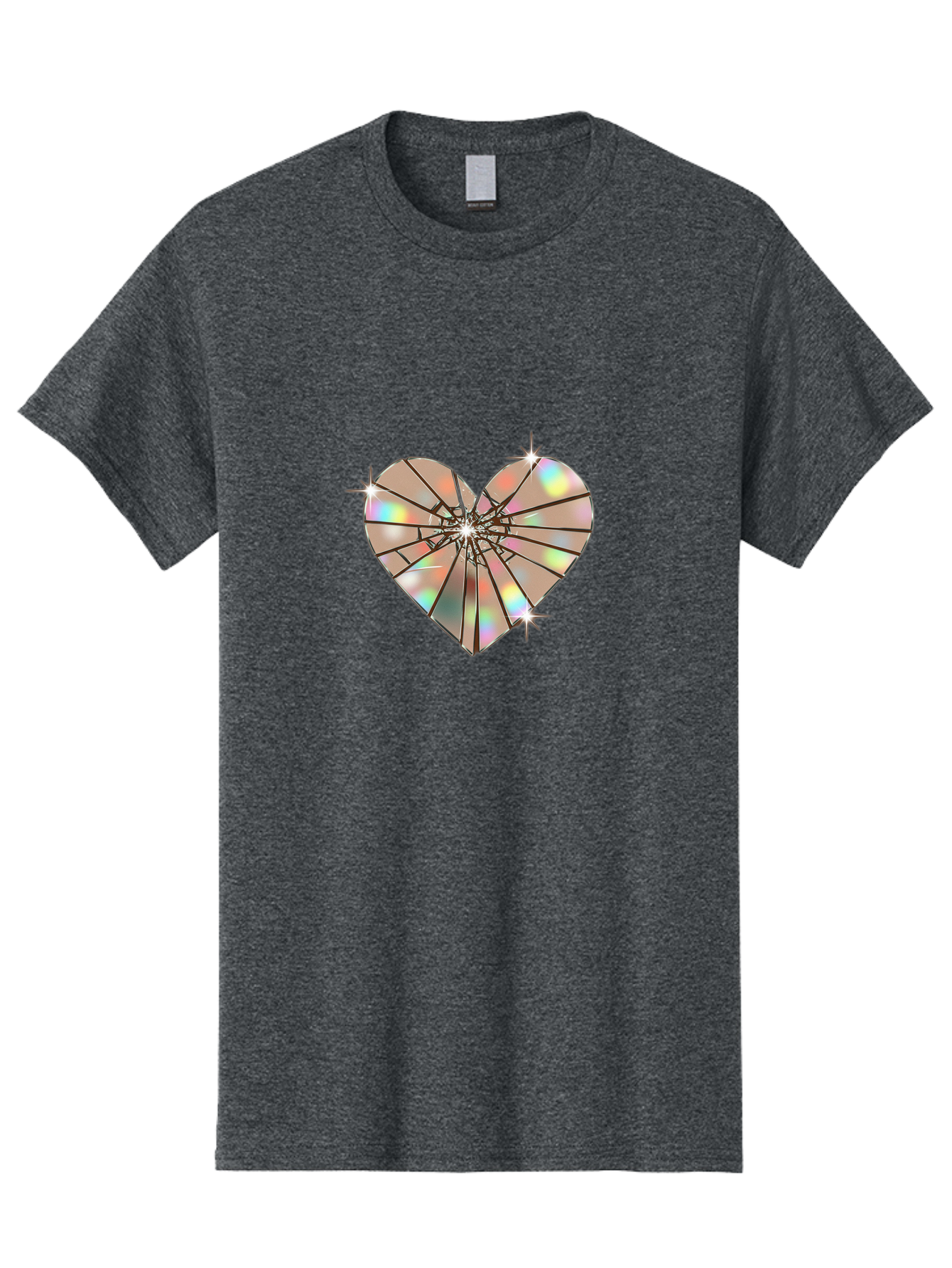 Broken-Holographic-Heart-1 Men'S Graphic Tee, 100% Cotton, Comfortable Casual Summer Wear, Machine Washable, Vintage Camera, Old Camera, Antique Camera, Black Camera, Classic Photography, Photography Equipment, Nostalgic Device, Film Camera, Bak127