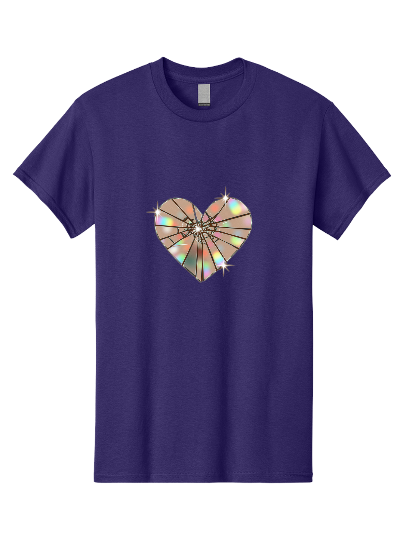 Broken-Holographic-Heart-1 Men'S Graphic Tee, 100% Cotton, Comfortable Casual Summer Wear, Machine Washable, Vintage Camera, Old Camera, Antique Camera, Black Camera, Classic Photography, Photography Equipment, Nostalgic Device, Film Camera, Bak127