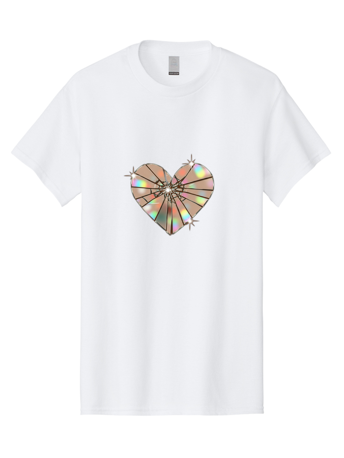 Broken-Holographic-Heart-1 Men'S Graphic Tee, 100% Cotton, Comfortable Casual Summer Wear, Machine Washable, Vintage Camera, Old Camera, Antique Camera, Black Camera, Classic Photography, Photography Equipment, Nostalgic Device, Film Camera, Bak127