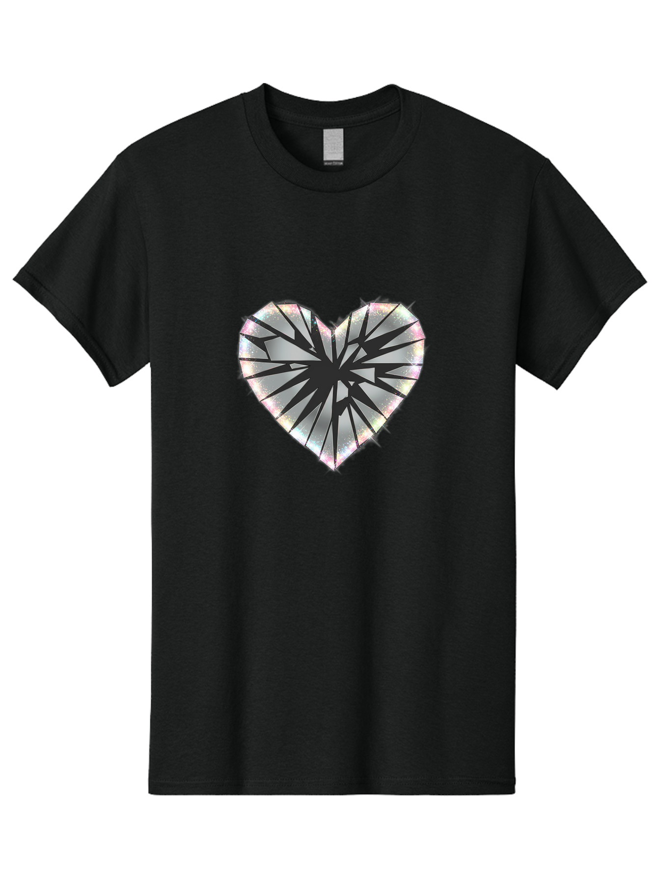 Broken-Holographic-Heart Men'S Graphic Tee, 100% Cotton, Comfortable Casual Summer Wear, Machine Washable, Vintage Camera, Old Camera, Antique Camera, Black Camera, Classic Photography, Photography Equipment, Nostalgic Device, Film Camera, Bak128