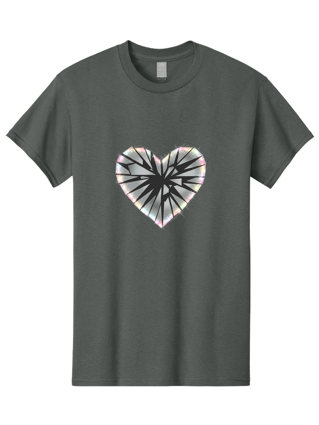 Broken-Holographic-Heart Men'S Graphic Tee, 100% Cotton, Comfortable Casual Summer Wear, Machine Washable, Vintage Camera, Old Camera, Antique Camera, Black Camera, Classic Photography, Photography Equipment, Nostalgic Device, Film Camera, Bak128