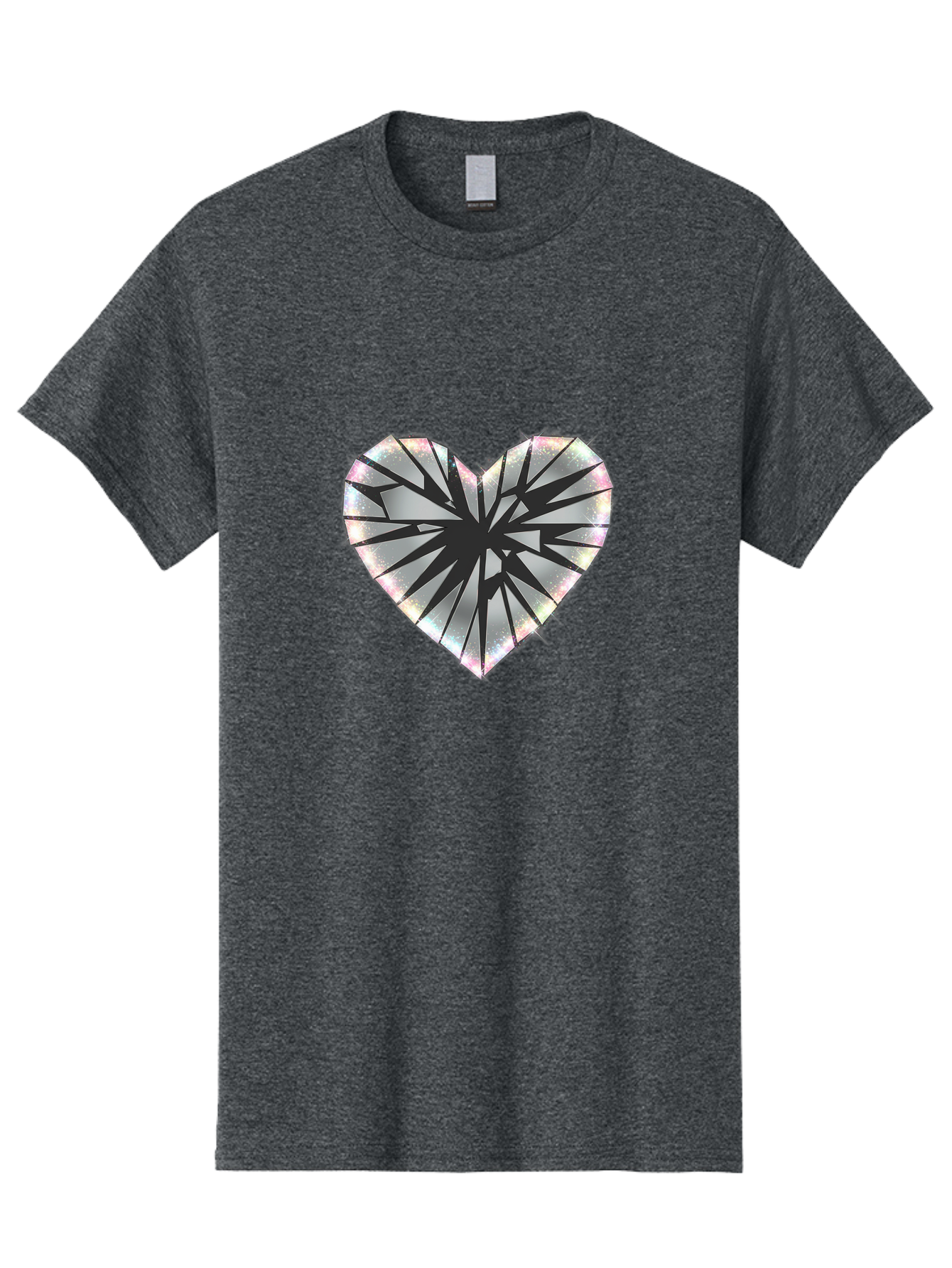 Broken-Holographic-Heart Men'S Graphic Tee, 100% Cotton, Comfortable Casual Summer Wear, Machine Washable, Vintage Camera, Old Camera, Antique Camera, Black Camera, Classic Photography, Photography Equipment, Nostalgic Device, Film Camera, Bak128
