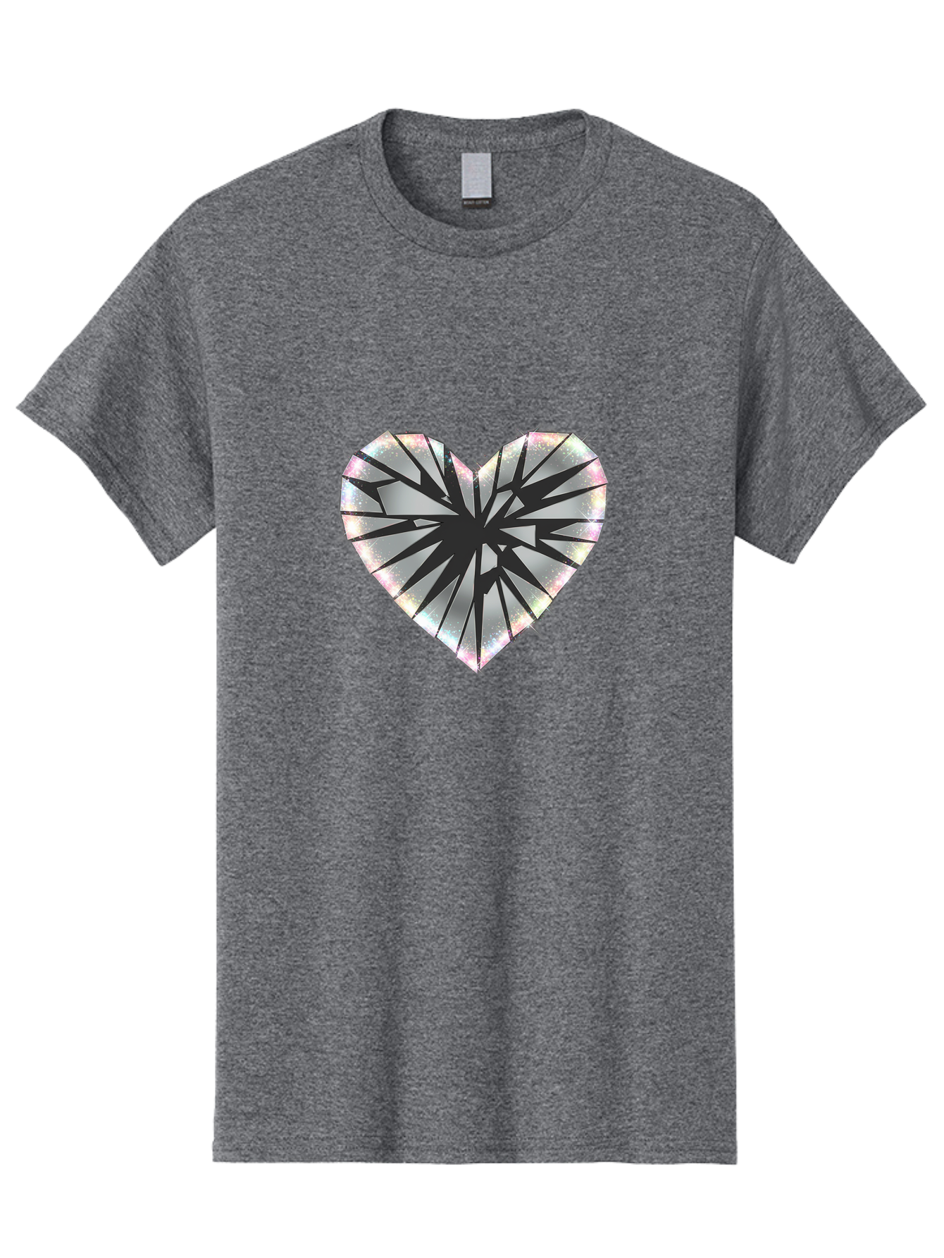 Broken-Holographic-Heart Men'S Graphic Tee, 100% Cotton, Comfortable Casual Summer Wear, Machine Washable, Vintage Camera, Old Camera, Antique Camera, Black Camera, Classic Photography, Photography Equipment, Nostalgic Device, Film Camera, Bak128