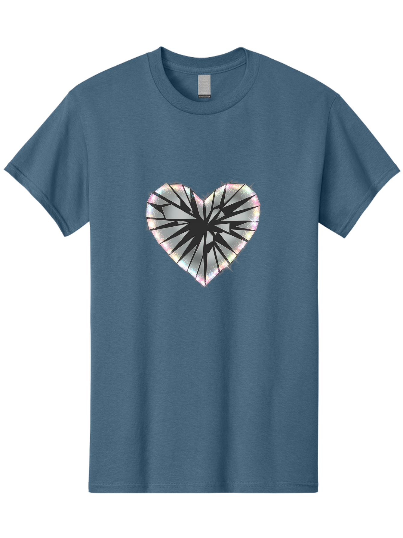Broken-Holographic-Heart Men'S Graphic Tee, 100% Cotton, Comfortable Casual Summer Wear, Machine Washable, Vintage Camera, Old Camera, Antique Camera, Black Camera, Classic Photography, Photography Equipment, Nostalgic Device, Film Camera, Bak128