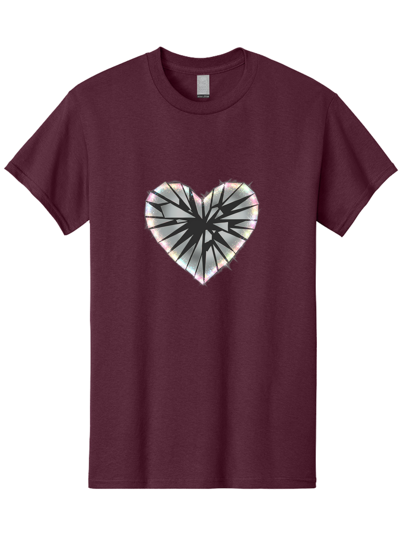 Broken-Holographic-Heart Men'S Graphic Tee, 100% Cotton, Comfortable Casual Summer Wear, Machine Washable, Vintage Camera, Old Camera, Antique Camera, Black Camera, Classic Photography, Photography Equipment, Nostalgic Device, Film Camera, Bak128