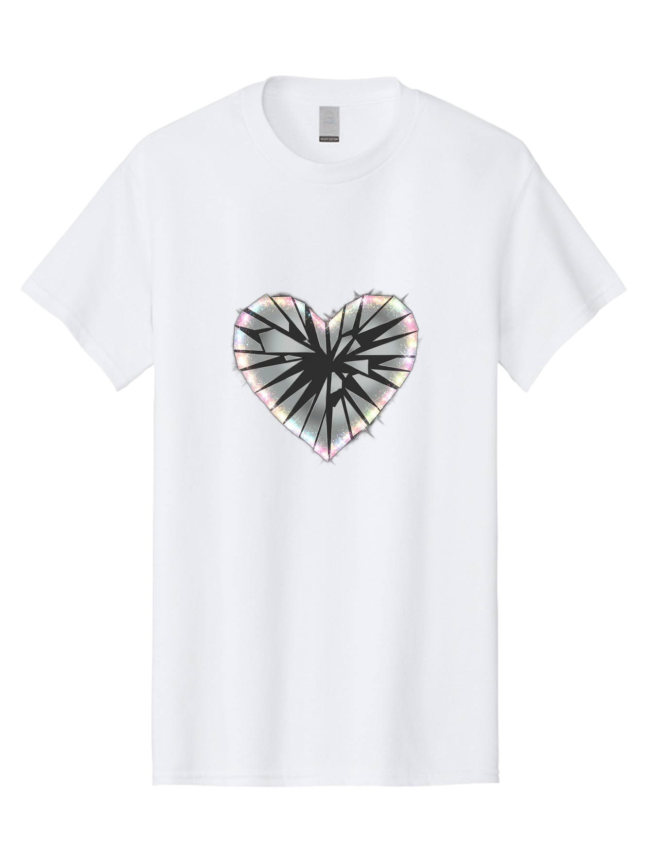 Broken-Holographic-Heart Men'S Graphic Tee, 100% Cotton, Comfortable Casual Summer Wear, Machine Washable, Vintage Camera, Old Camera, Antique Camera, Black Camera, Classic Photography, Photography Equipment, Nostalgic Device, Film Camera, Bak128