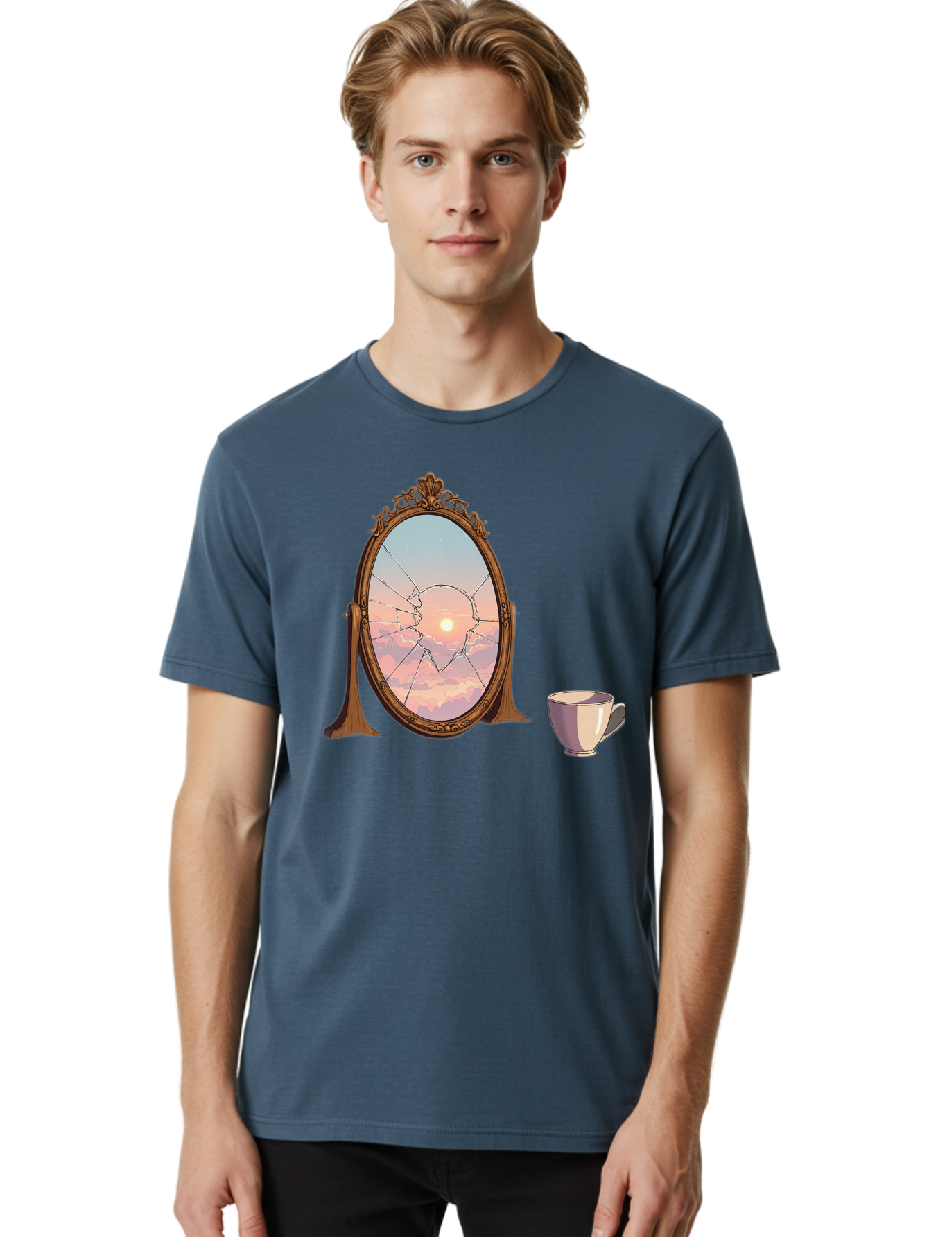 Broken-Mirror-1 Men'S Graphic Tee, 100% Cotton, Comfortable Casual Summer Wear, Machine Washable, Vintage Camera, Old Camera, Antique Camera, Black Camera, Classic Photography, Photography Equipment, Nostalgic Device, Film Camera, Camera Art Bak129