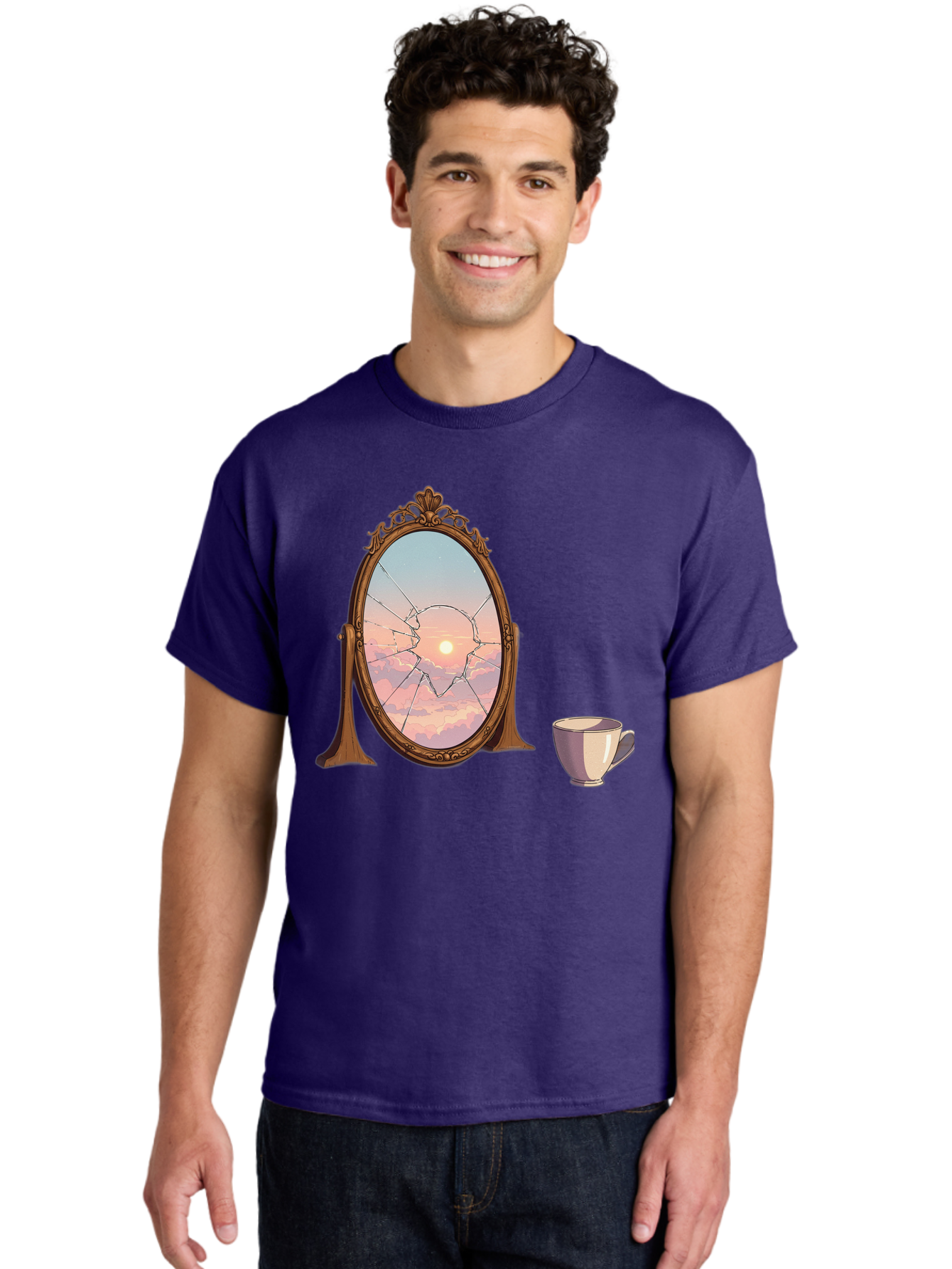 Broken-Mirror-1 Men'S Graphic Tee, 100% Cotton, Comfortable Casual Summer Wear, Machine Washable, Vintage Camera, Old Camera, Antique Camera, Black Camera, Classic Photography, Photography Equipment, Nostalgic Device, Film Camera, Camera Art Bak129