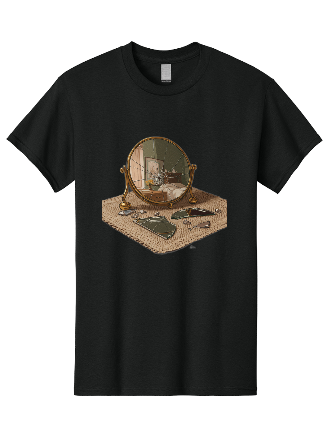 Broken-Mirror-3 Men'S Graphic Tee, 100% Cotton, Comfortable Casual Summer Wear, Machine Washable, Vintage Camera, Old Camera, Antique Camera, Black Camera, Classic Photography, Photography Equipment, Nostalgic Device, Film Camera, Camera Art Bak131