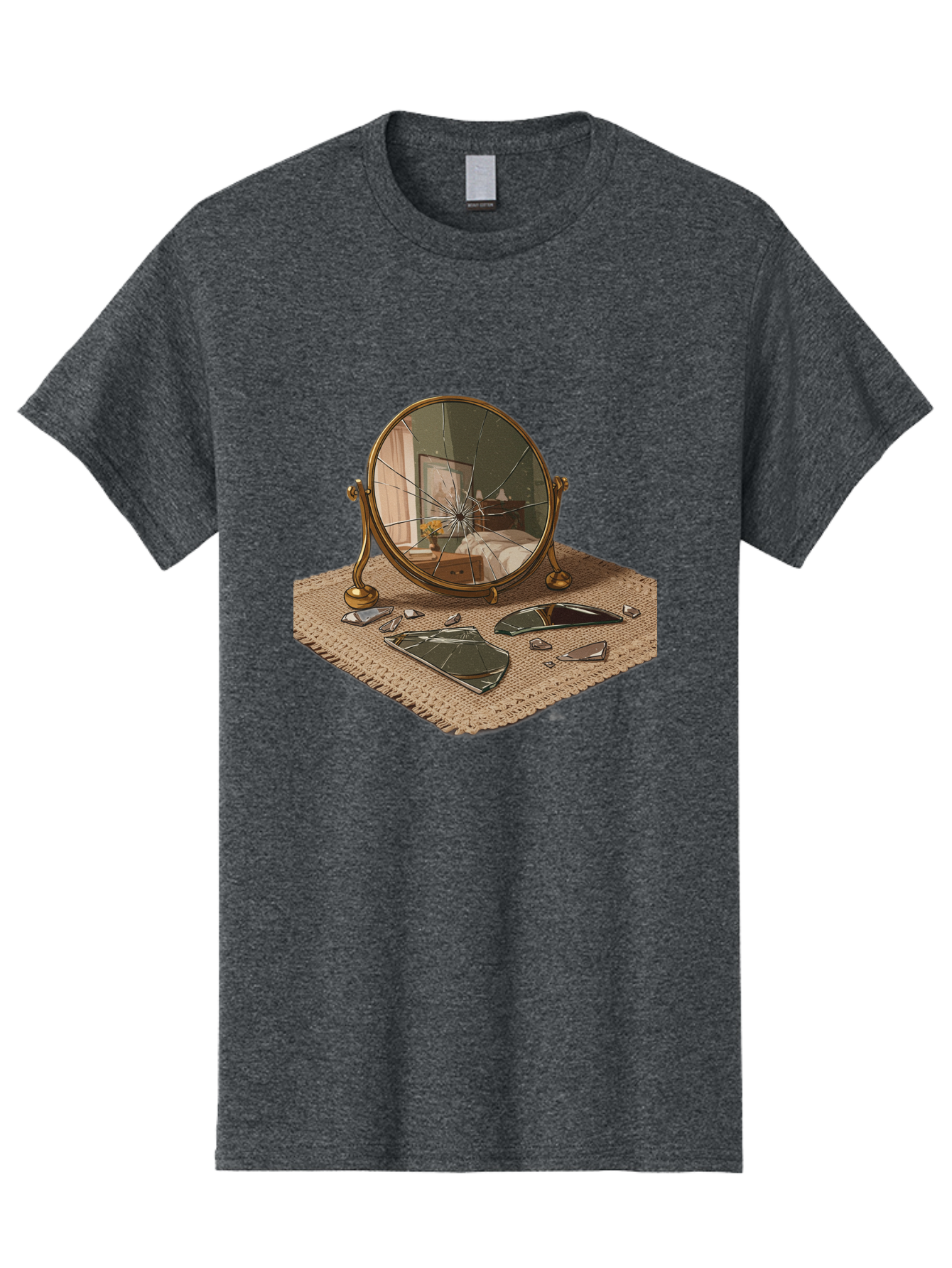Broken-Mirror-3 Men'S Graphic Tee, 100% Cotton, Comfortable Casual Summer Wear, Machine Washable, Vintage Camera, Old Camera, Antique Camera, Black Camera, Classic Photography, Photography Equipment, Nostalgic Device, Film Camera, Camera Art Bak131