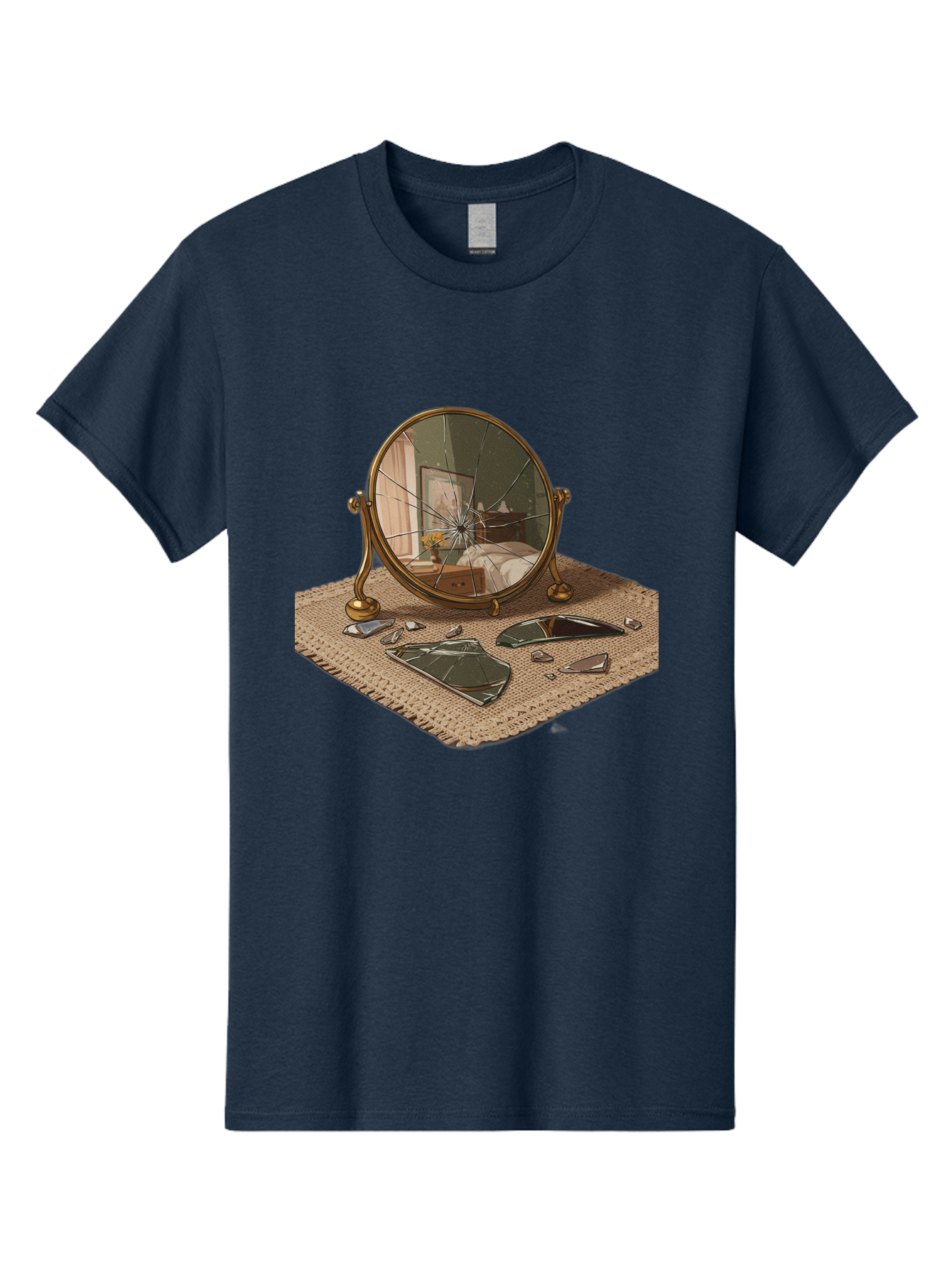 Broken-Mirror-3 Men'S Graphic Tee, 100% Cotton, Comfortable Casual Summer Wear, Machine Washable, Vintage Camera, Old Camera, Antique Camera, Black Camera, Classic Photography, Photography Equipment, Nostalgic Device, Film Camera, Camera Art Bak131