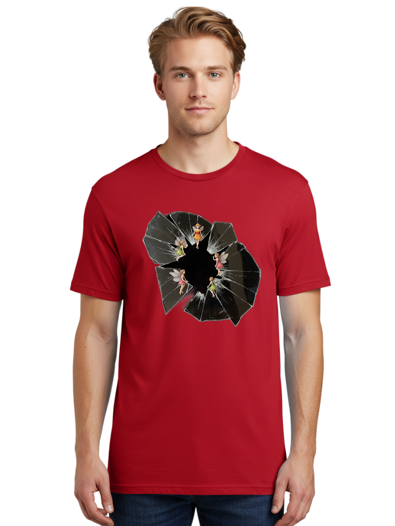 Broken-Mirror-Fairies Men'S Graphic Tee, 100% Cotton, Comfortable Casual Summer Wear, Machine Washable, Vintage Camera, Old Camera, Antique Camera, Black Camera, Classic Photography, Photography Equipment, Nostalgic Device, Film Camera, Bak133