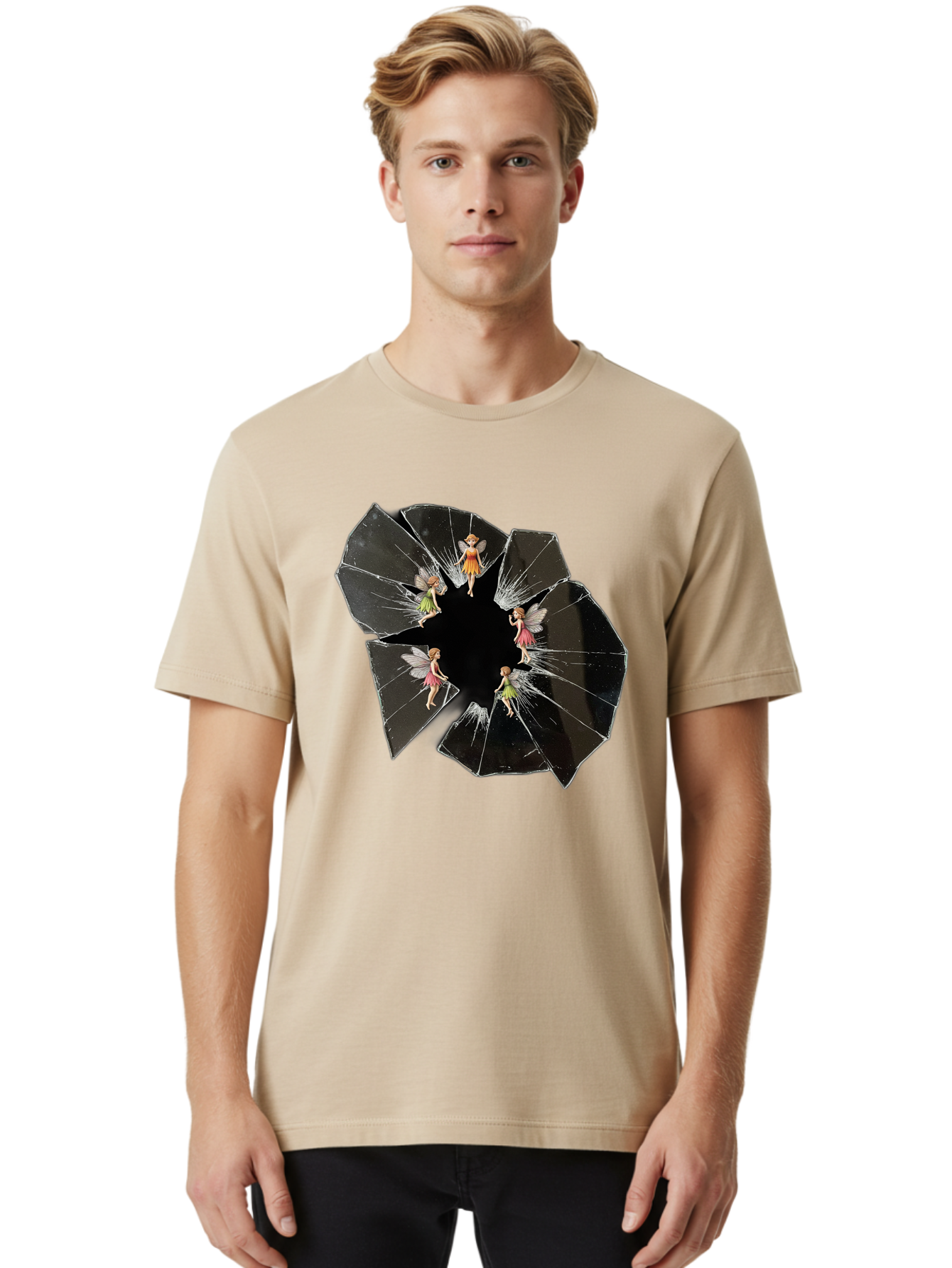 Broken-Mirror-Fairies Men'S Graphic Tee, 100% Cotton, Comfortable Casual Summer Wear, Machine Washable, Vintage Camera, Old Camera, Antique Camera, Black Camera, Classic Photography, Photography Equipment, Nostalgic Device, Film Camera, Bak133