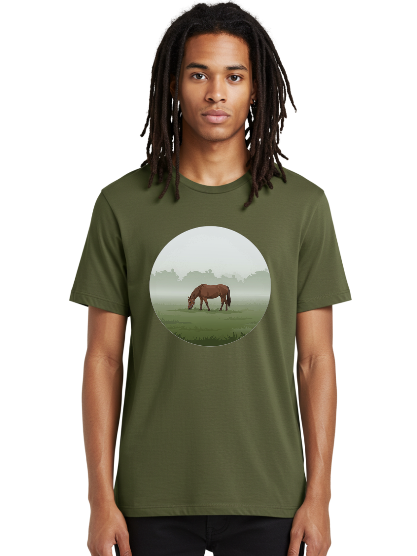 Brown-Horse-Grazing Men'S Graphic Tee, 100% Cotton, Comfortable Casual Summer Wear, Machine Washable, Vintage Camera, Old Camera, Antique Camera, Black Camera, Classic Photography, Photography Equipment, Nostalgic Device, Film Camera, Bak142
