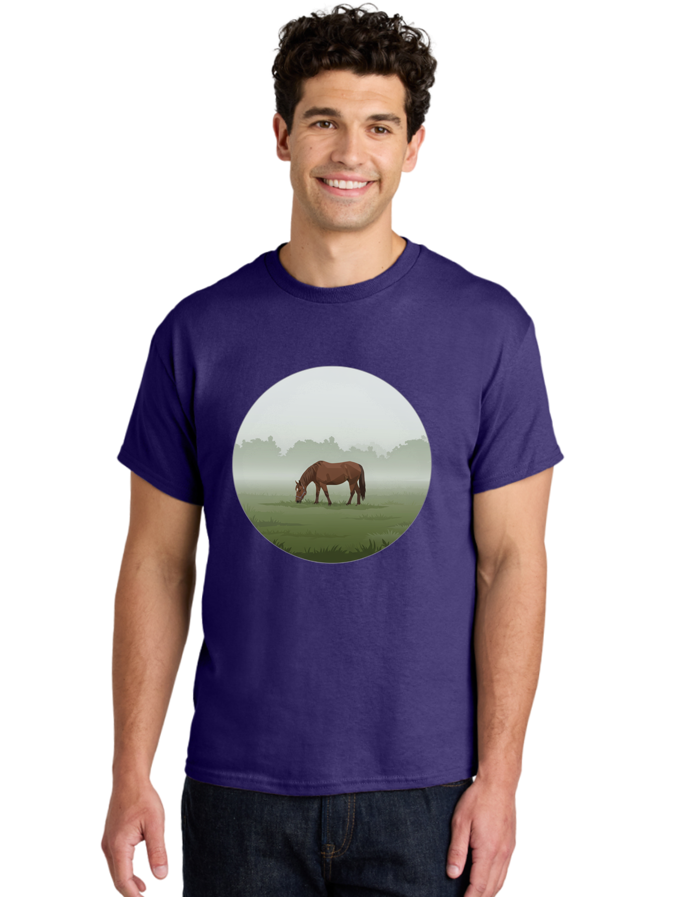 Brown-Horse-Grazing Men'S Graphic Tee, 100% Cotton, Comfortable Casual Summer Wear, Machine Washable, Vintage Camera, Old Camera, Antique Camera, Black Camera, Classic Photography, Photography Equipment, Nostalgic Device, Film Camera, Bak142