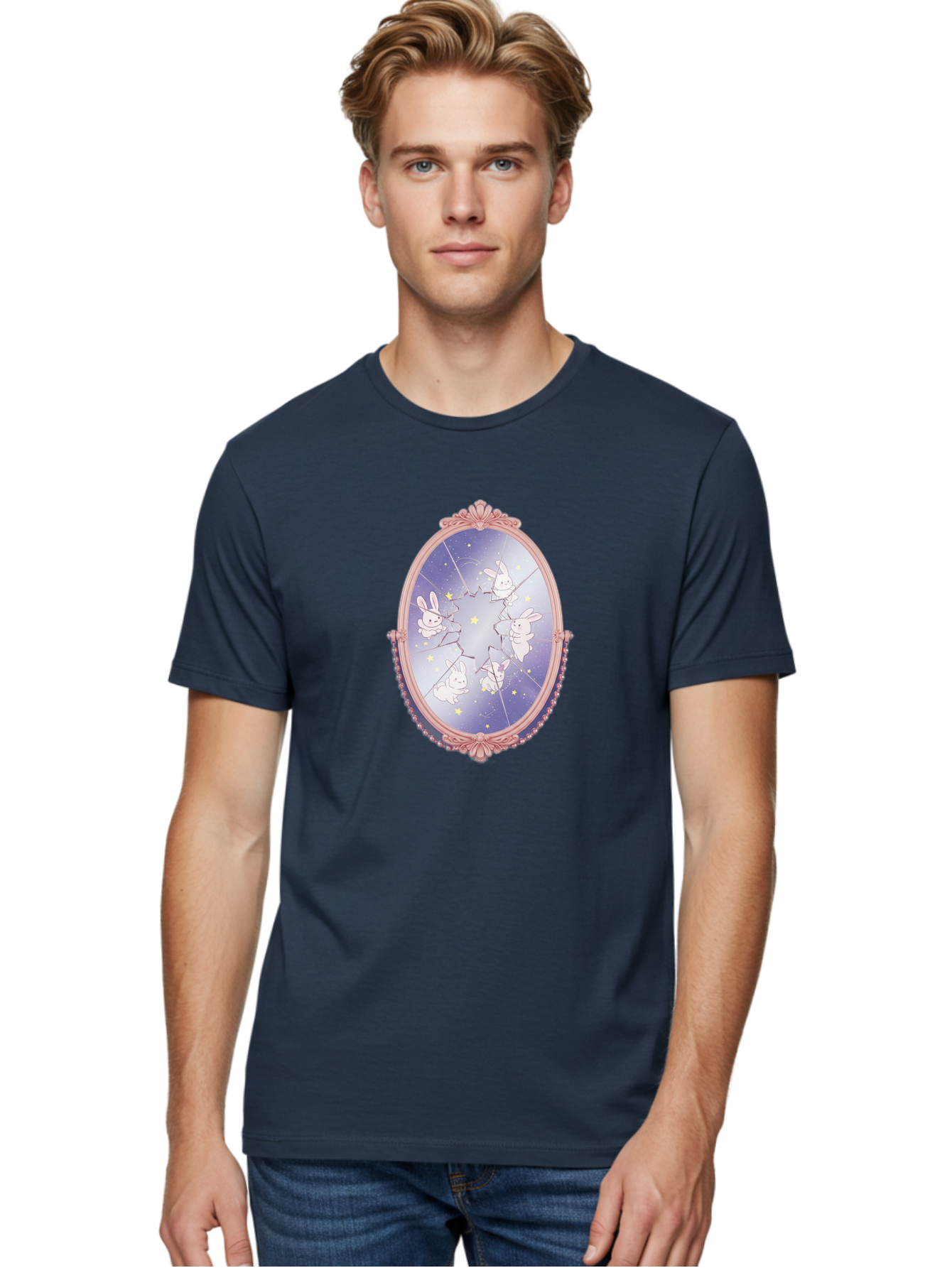 Bunnies-In-Broken-Mirror Men'S Graphic Tee, 100% Cotton, Comfortable Casual Summer Wear, Machine Washable, Vintage Camera, Old Camera, Antique Camera, Black Camera, Classic Photography, Photography Equipment, Nostalgic Device, Film Camera, Bak147