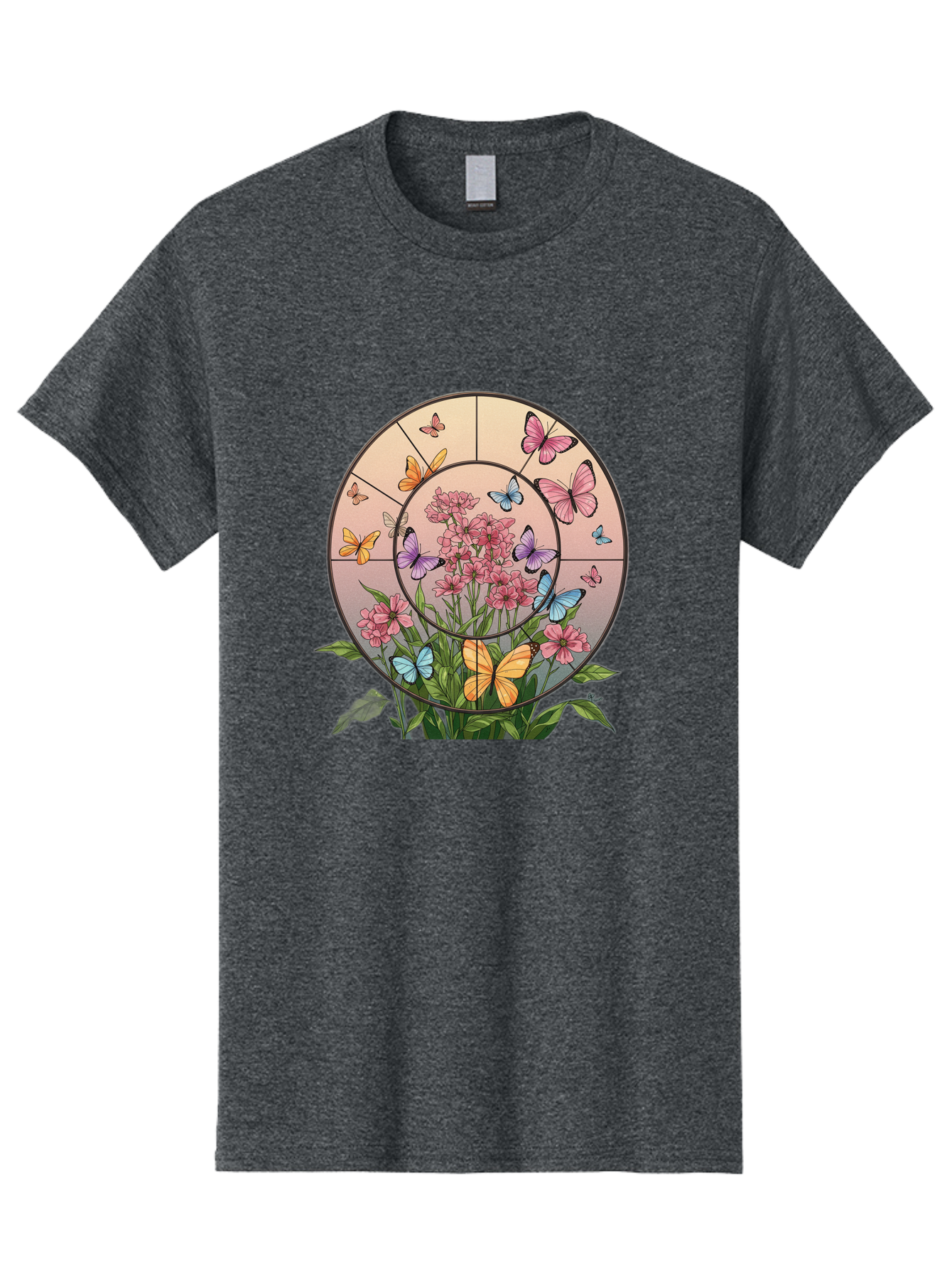 Butterflies-And-Flowers-1 Men'S Graphic Tee, 100% Cotton, Comfortable Casual Summer Wear, Machine Washable, Vintage Camera, Old Camera, Antique Camera, Black Camera, Classic Photography, Photography Equipment, Nostalgic Device, Film Camera, Bak151