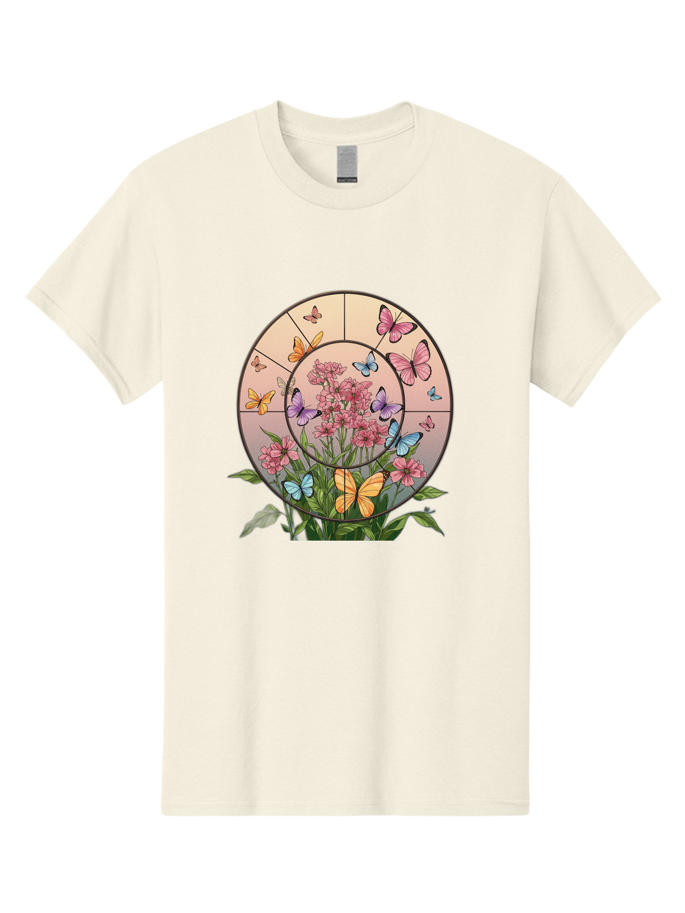 Butterflies-And-Flowers-1 Men'S Graphic Tee, 100% Cotton, Comfortable Casual Summer Wear, Machine Washable, Vintage Camera, Old Camera, Antique Camera, Black Camera, Classic Photography, Photography Equipment, Nostalgic Device, Film Camera, Bak151