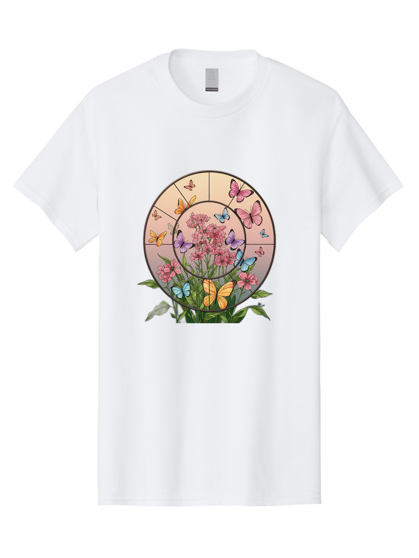 Butterflies-And-Flowers-1 Men'S Graphic Tee, 100% Cotton, Comfortable Casual Summer Wear, Machine Washable, Vintage Camera, Old Camera, Antique Camera, Black Camera, Classic Photography, Photography Equipment, Nostalgic Device, Film Camera, Bak151
