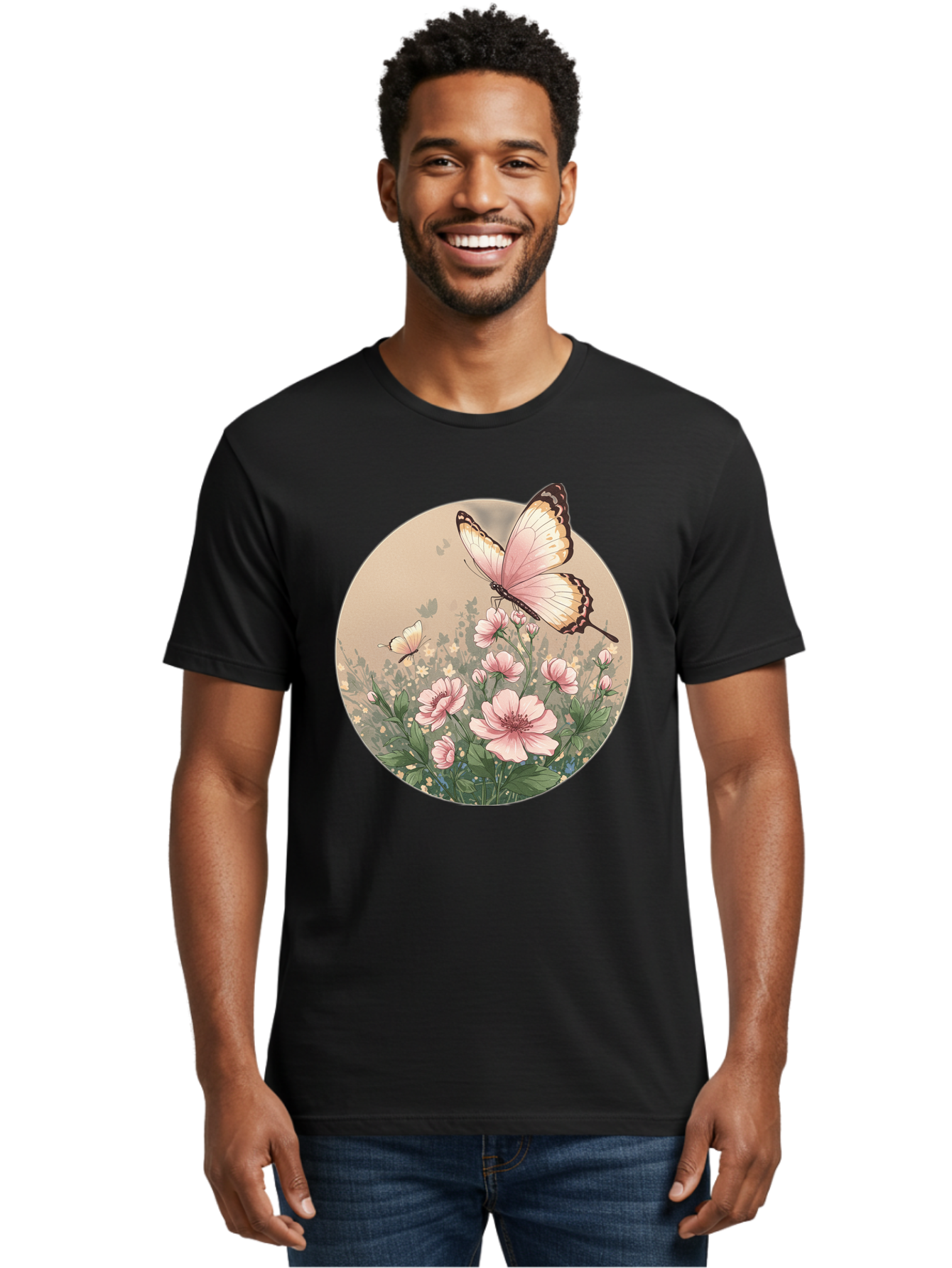 Butterflies-And-Flowers Men'S Graphic Tee, 100% Cotton, Comfortable Casual Summer Wear, Machine Washable, Vintage Camera, Old Camera, Antique Camera, Black Camera, Classic Photography, Photography Equipment, Nostalgic Device, Film Camera, Bak152
