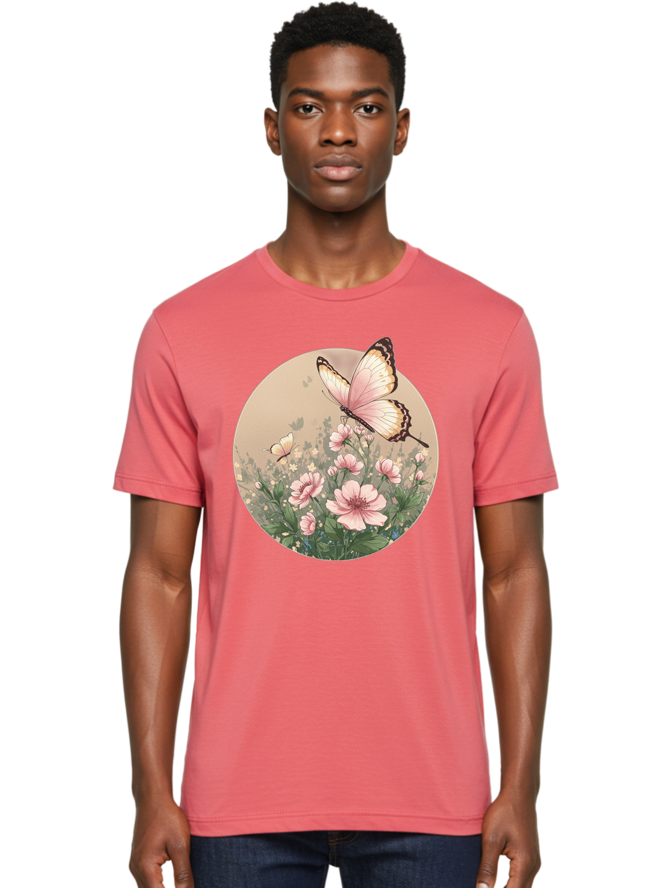 Butterflies-And-Flowers Men'S Graphic Tee, 100% Cotton, Comfortable Casual Summer Wear, Machine Washable, Vintage Camera, Old Camera, Antique Camera, Black Camera, Classic Photography, Photography Equipment, Nostalgic Device, Film Camera, Bak152