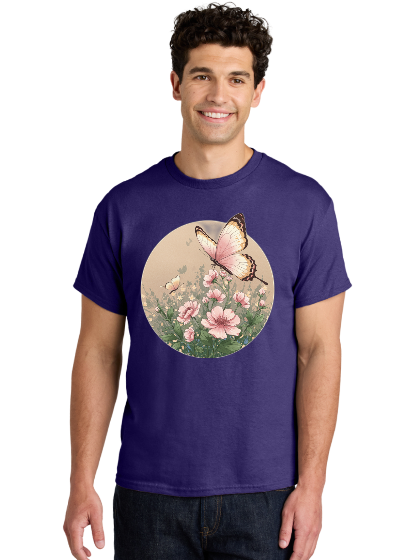 Butterflies-And-Flowers Men'S Graphic Tee, 100% Cotton, Comfortable Casual Summer Wear, Machine Washable, Vintage Camera, Old Camera, Antique Camera, Black Camera, Classic Photography, Photography Equipment, Nostalgic Device, Film Camera, Bak152