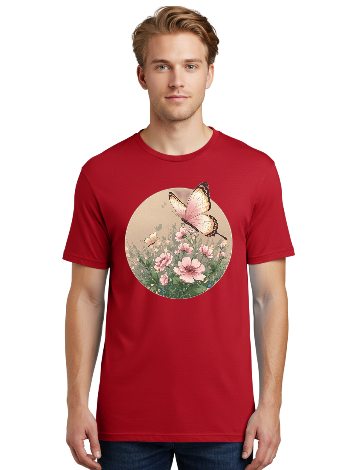 Butterflies-And-Flowers Men'S Graphic Tee, 100% Cotton, Comfortable Casual Summer Wear, Machine Washable, Vintage Camera, Old Camera, Antique Camera, Black Camera, Classic Photography, Photography Equipment, Nostalgic Device, Film Camera, Bak152