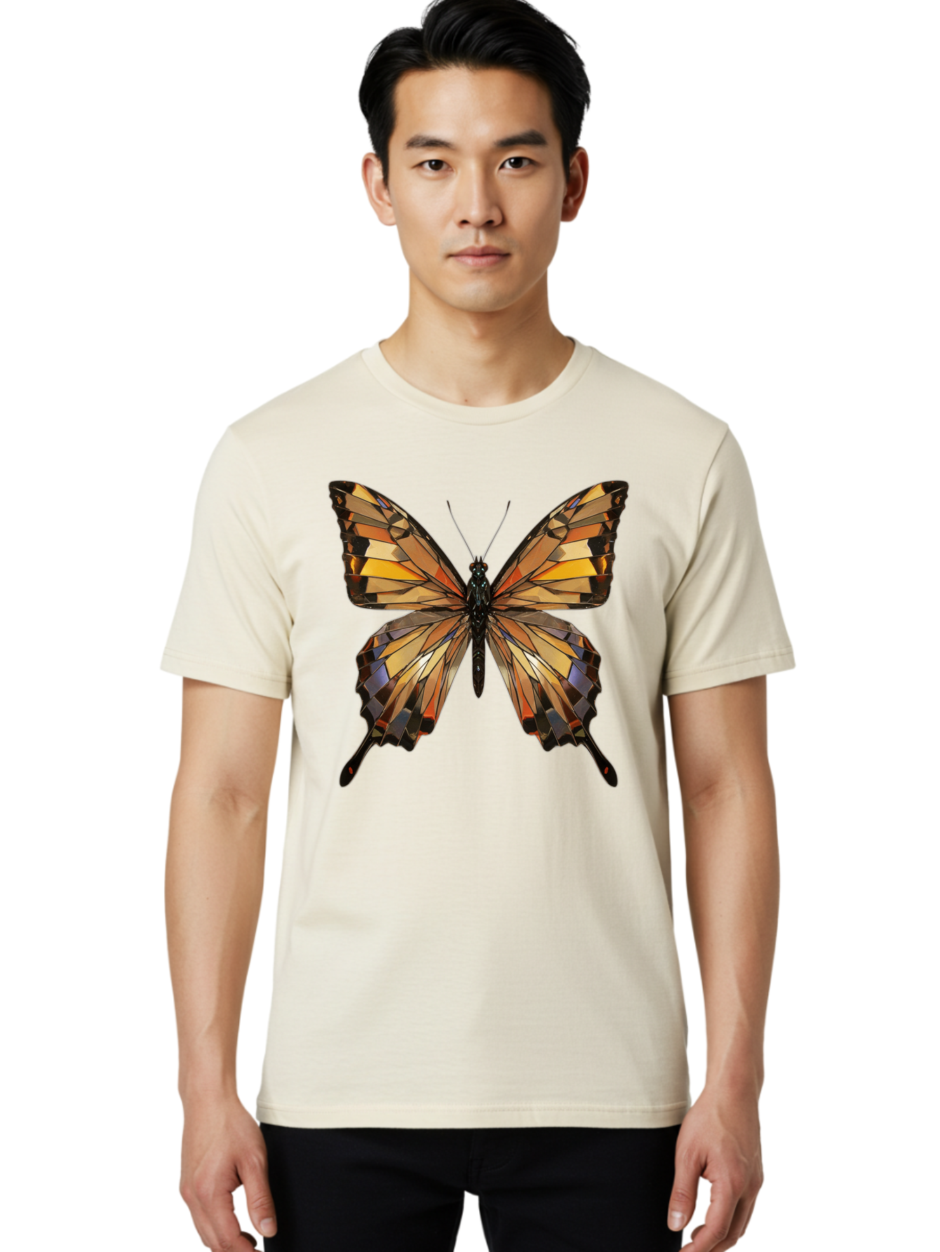 Butterfly-2 Men'S Graphic Tee, 100% Cotton, Comfortable Casual Summer Wear, Machine Washable, Vintage Camera, Old Camera, Antique Camera, Black Camera, Classic Photography, Photography Equipment, Nostalgic Device, Film Camera, Camera Art Bak155