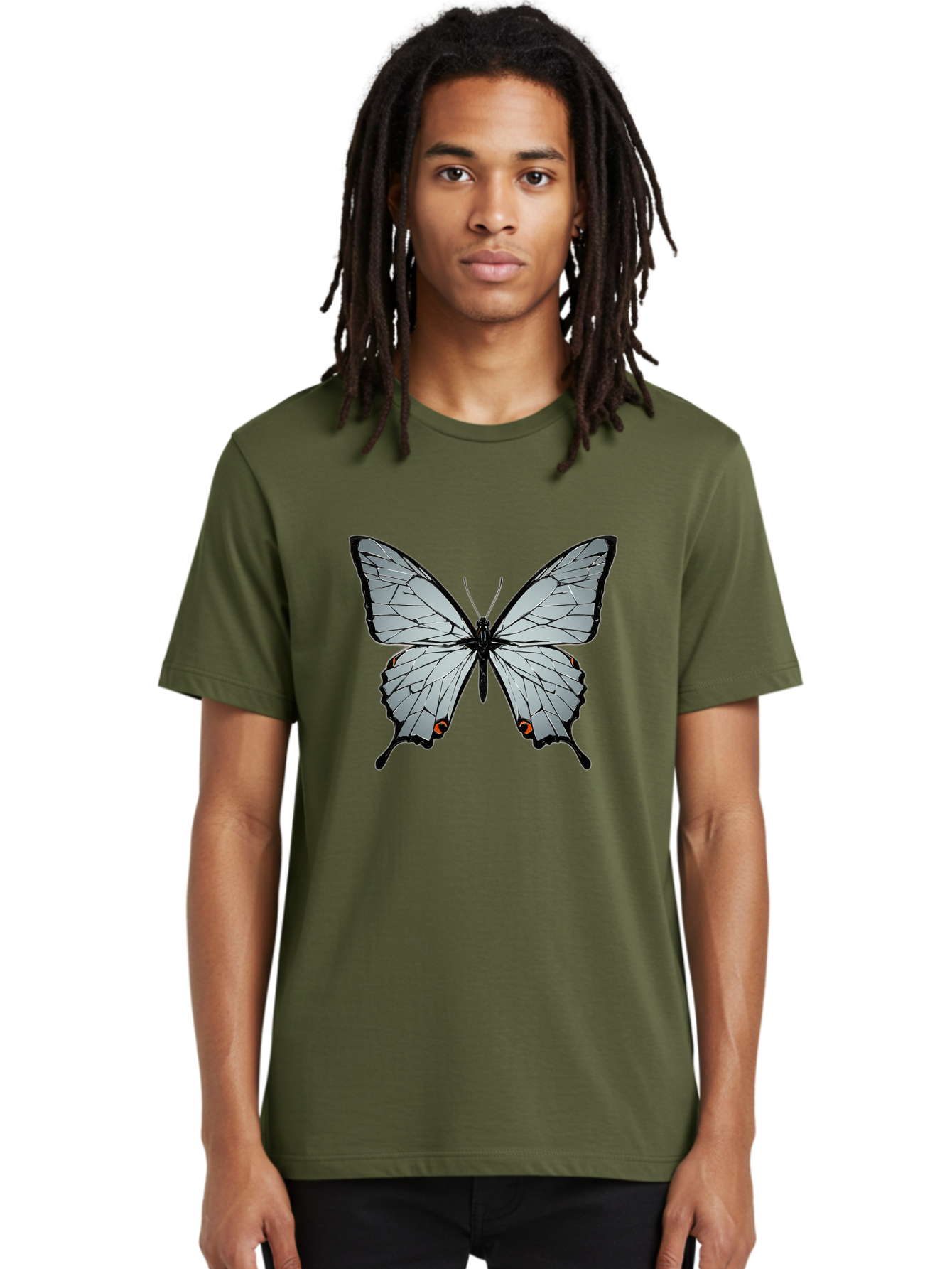 Butterfly-4 Men'S Graphic Tee, 100% Cotton, Comfortable Casual Summer Wear, Machine Washable, Vintage Camera, Old Camera, Antique Camera, Black Camera, Classic Photography, Photography Equipment, Nostalgic Device, Film Camera, Camera Art Bak157