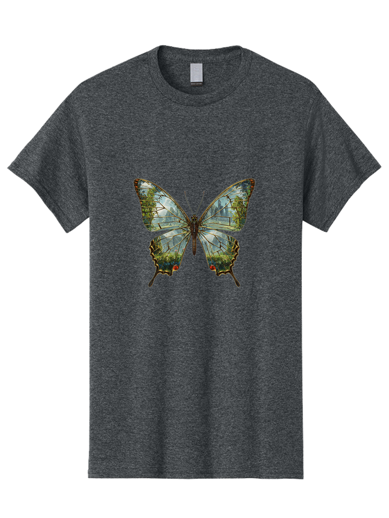 Butterfly-Cityscape Men'S Graphic Tee, 100% Cotton, Comfortable Casual Summer Wear, Machine Washable, Vintage Camera, Old Camera, Antique Camera, Black Camera, Classic Photography, Photography Equipment, Nostalgic Device, Film Camera, Bak160