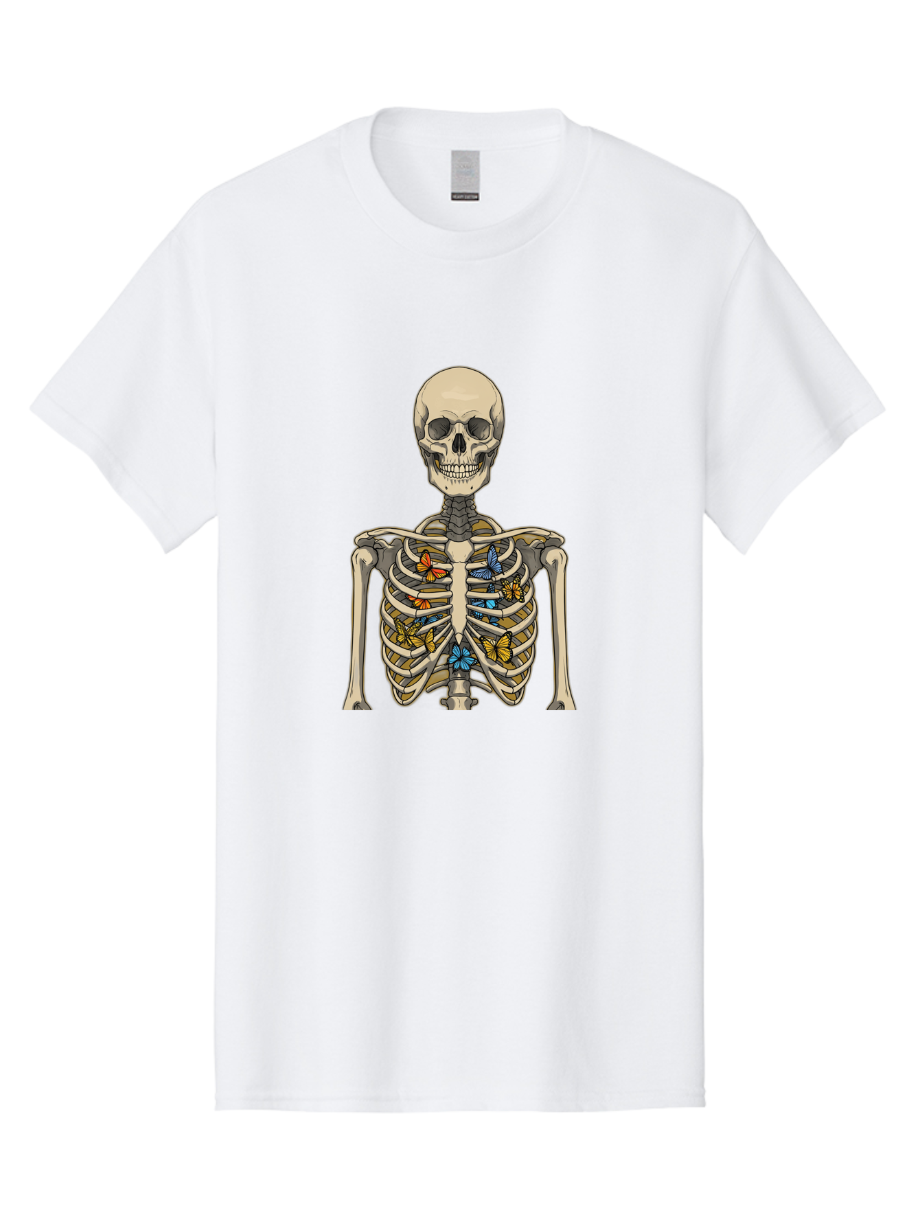 Butterfly-Skeleton Men'S Graphic Tee, 100% Cotton, Comfortable Casual Summer Wear, Machine Washable, Vintage Camera, Old Camera, Antique Camera, Black Camera, Classic Photography, Photography Equipment, Nostalgic Device, Film Camera, Bak163