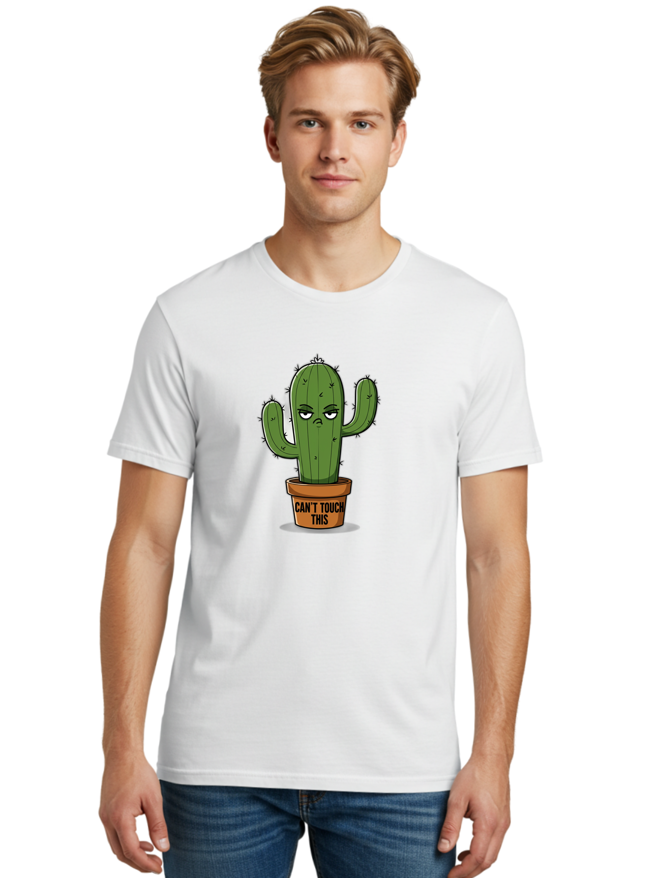 Can-T-Touch-This-Cactus-1 Men'S Graphic Tee, 100% Cotton, Comfortable Casual Summer Wear, Machine Washable, Vintage Camera, Old Camera, Antique Camera, Black Camera, Classic Photography, Photography Equipment, Nostalgic Device, Film Camera, Bak169
