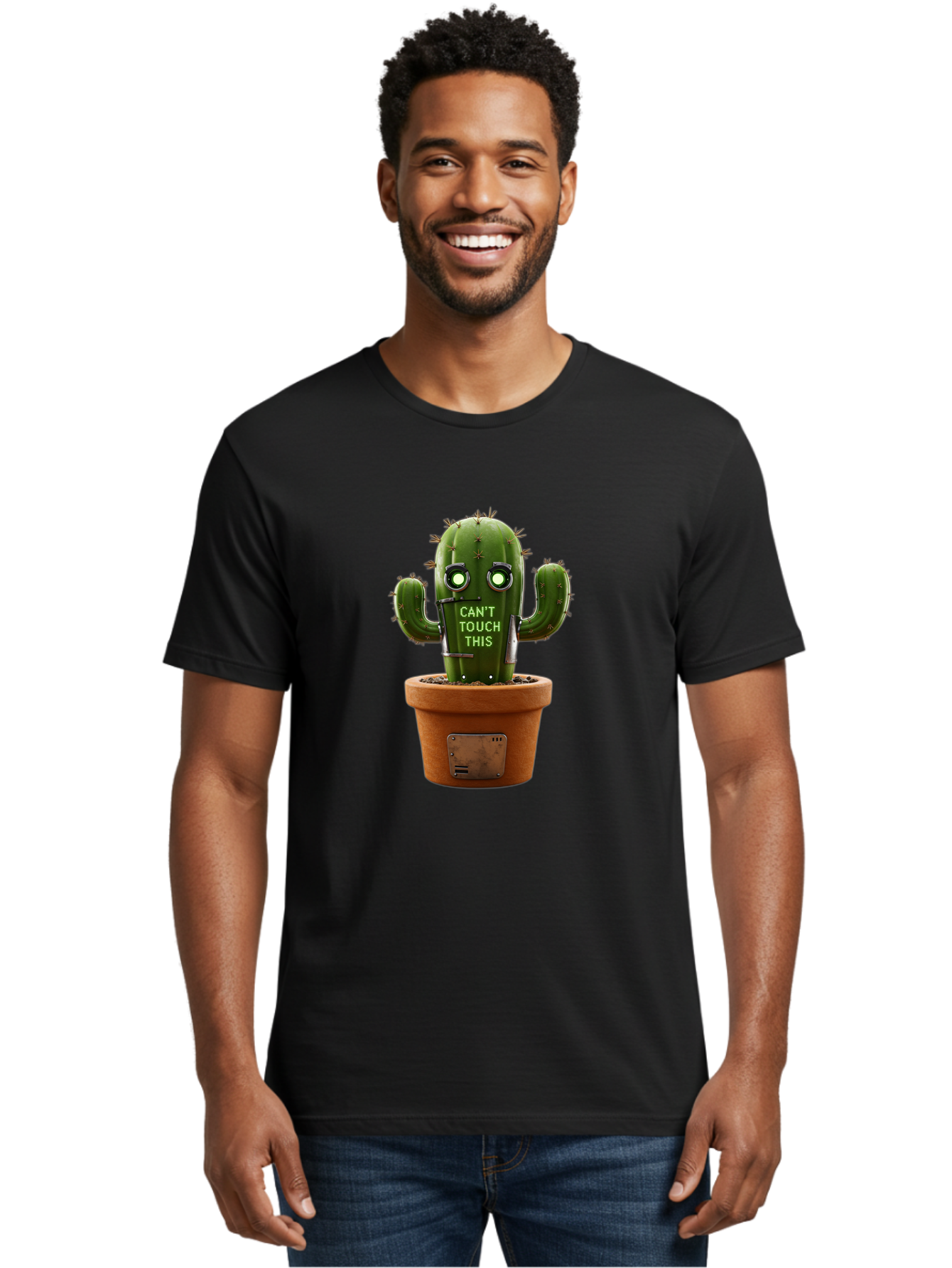 Can-T-Touch-This-Cactus-3 Men'S Graphic Tee, 100% Cotton, Comfortable Casual Summer Wear, Machine Washable, Vintage Camera, Old Camera, Antique Camera, Black Camera, Classic Photography, Photography Equipment, Nostalgic Device, Film Camera, Bak171