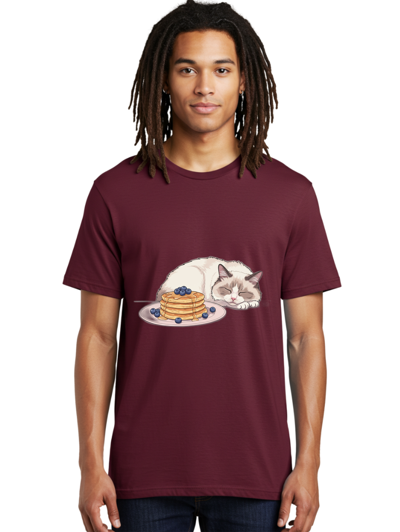 Cat-And-Pancakes-2 Men'S Graphic Tee, 100% Cotton, Comfortable Casual Summer Wear, Machine Washable, Vintage Camera, Old Camera, Antique Camera, Black Camera, Classic Photography, Photography Equipment, Nostalgic Device, Film Camera, Bak185