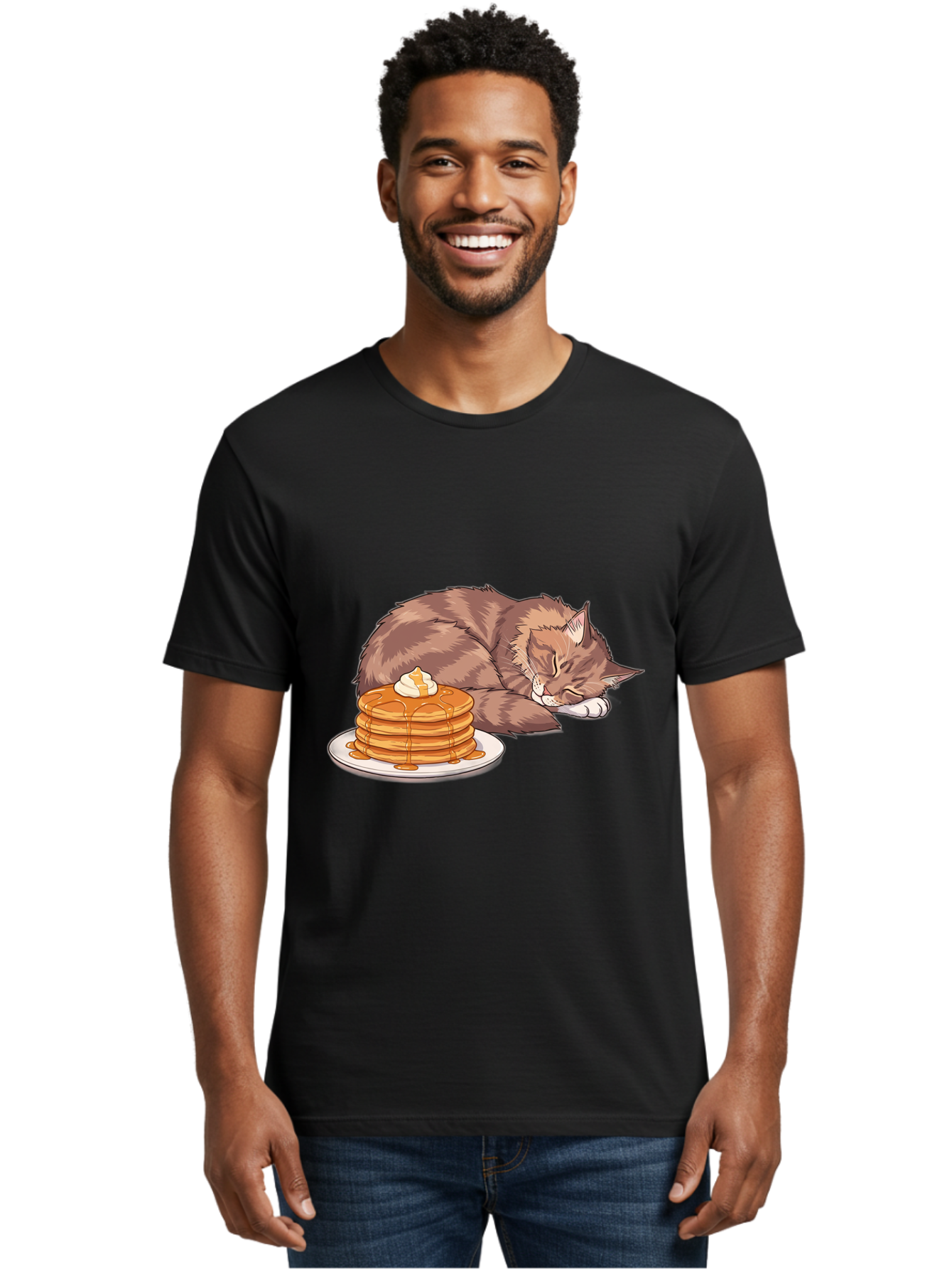 Cat-And-Pancakes Men'S Graphic Tee, 100% Cotton, Comfortable Casual Summer Wear, Machine Washable, Vintage Camera, Old Camera, Antique Camera, Black Camera, Classic Photography, Photography Equipment, Nostalgic Device, Film Camera, Camera Art Bak188