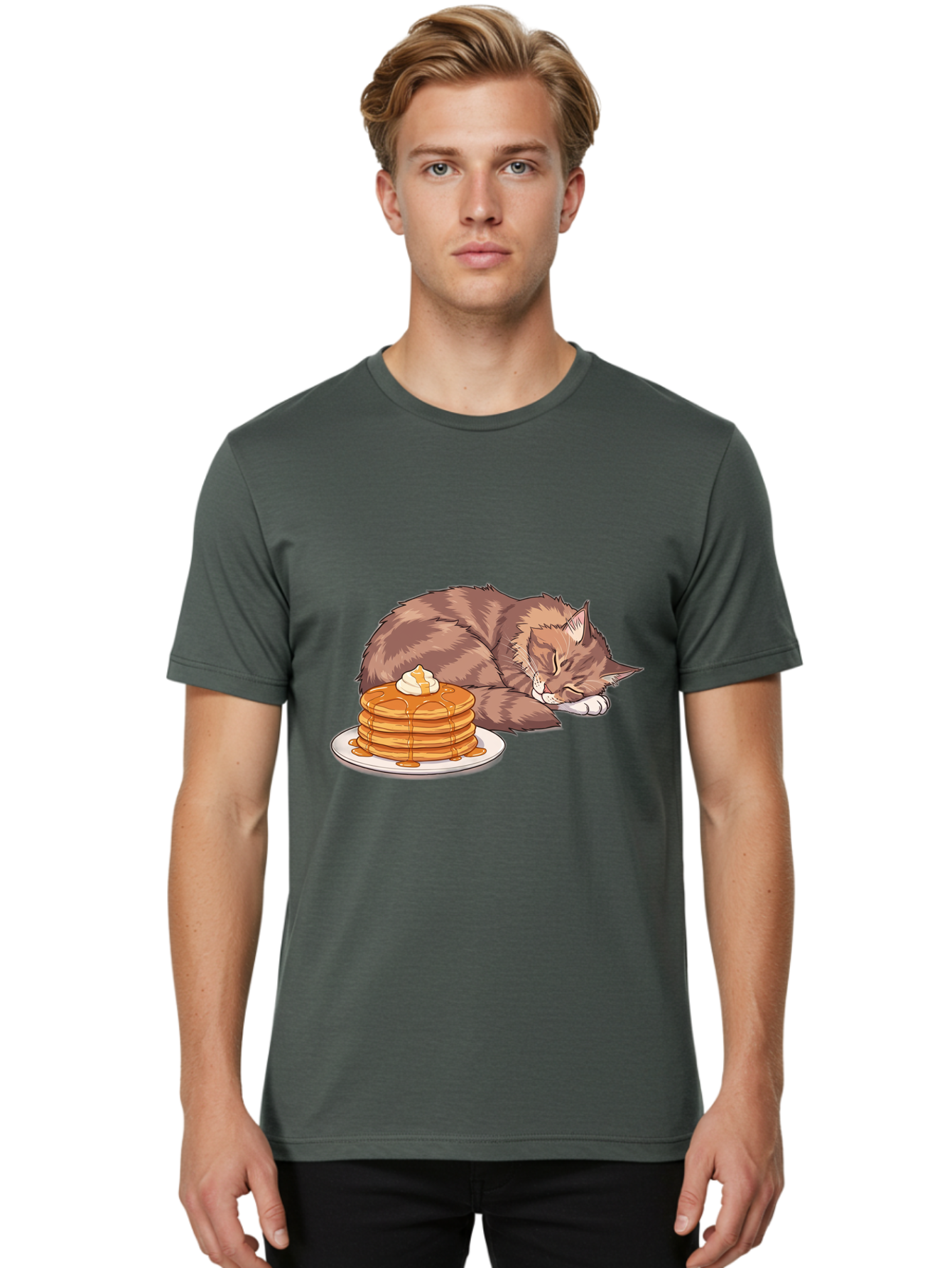 Cat-And-Pancakes Men'S Graphic Tee, 100% Cotton, Comfortable Casual Summer Wear, Machine Washable, Vintage Camera, Old Camera, Antique Camera, Black Camera, Classic Photography, Photography Equipment, Nostalgic Device, Film Camera, Camera Art Bak188