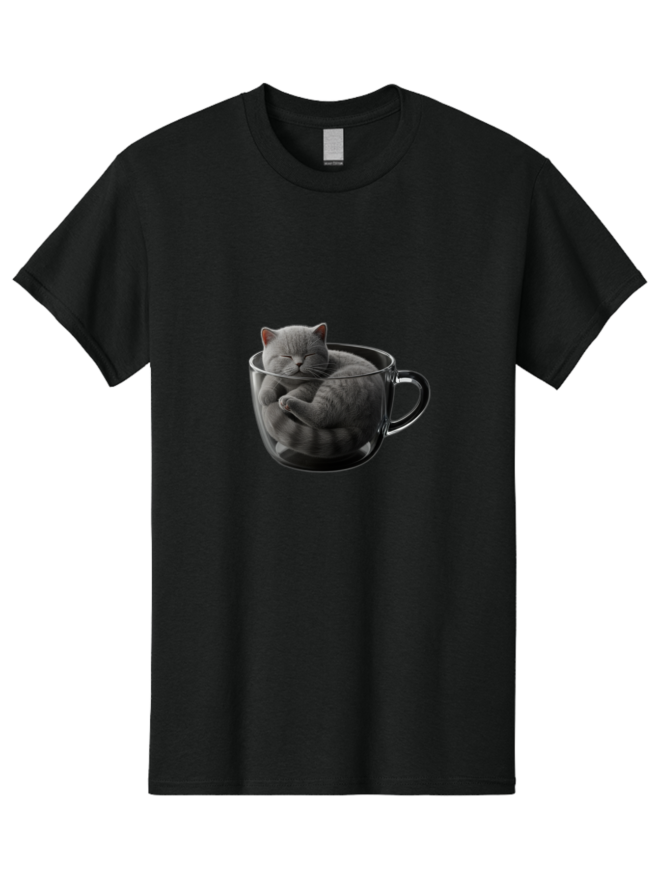 Cat-In-Coffee-Cup-1 Men'S Graphic Tee, 100% Cotton, Comfortable Casual Summer Wear, Machine Washable, Vintage Camera, Old Camera, Antique Camera, Black Camera, Classic Photography, Photography Equipment, Nostalgic Device, Film Camera, Bak193