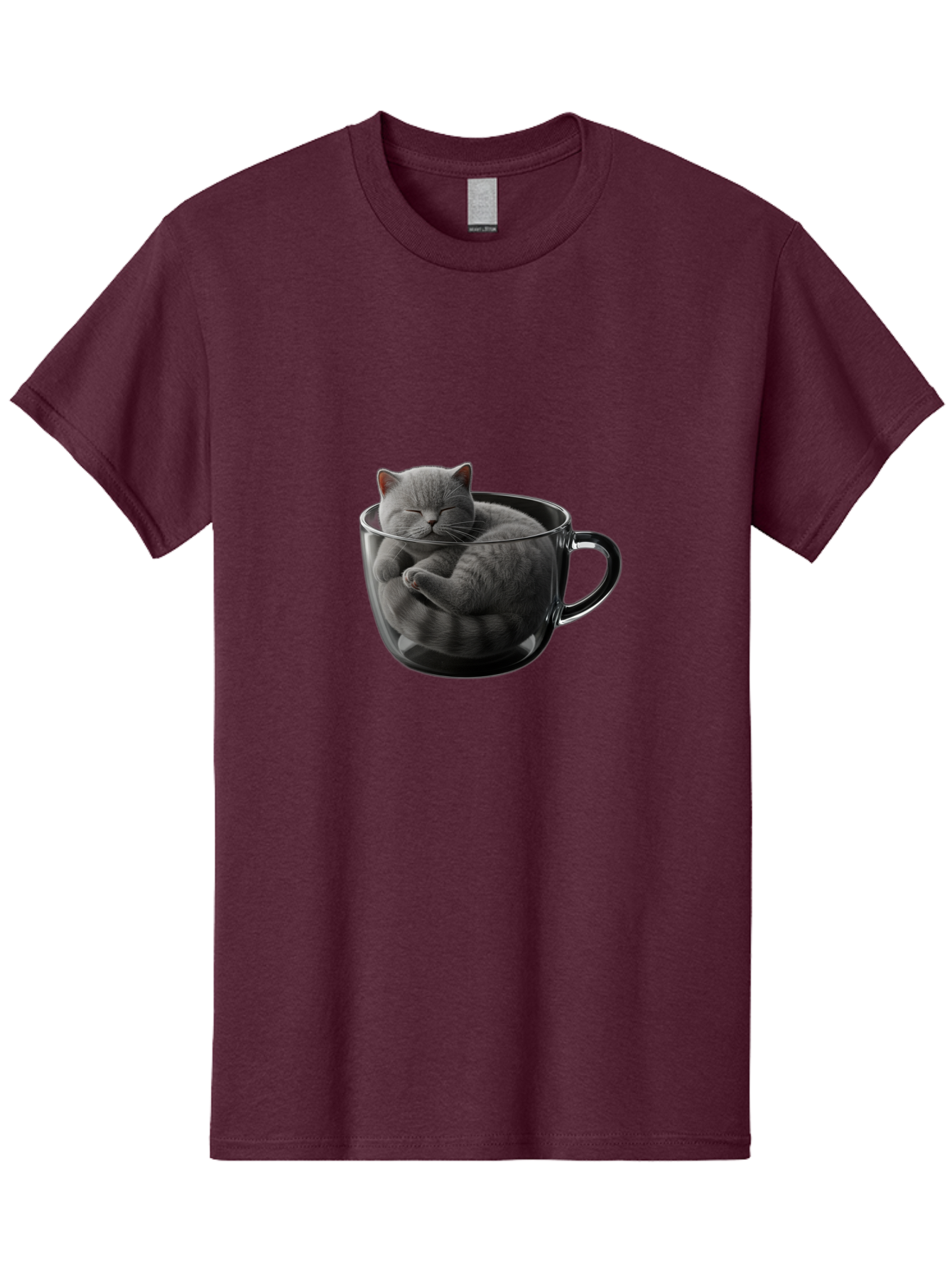 Cat-In-Coffee-Cup-1 Men'S Graphic Tee, 100% Cotton, Comfortable Casual Summer Wear, Machine Washable, Vintage Camera, Old Camera, Antique Camera, Black Camera, Classic Photography, Photography Equipment, Nostalgic Device, Film Camera, Bak193