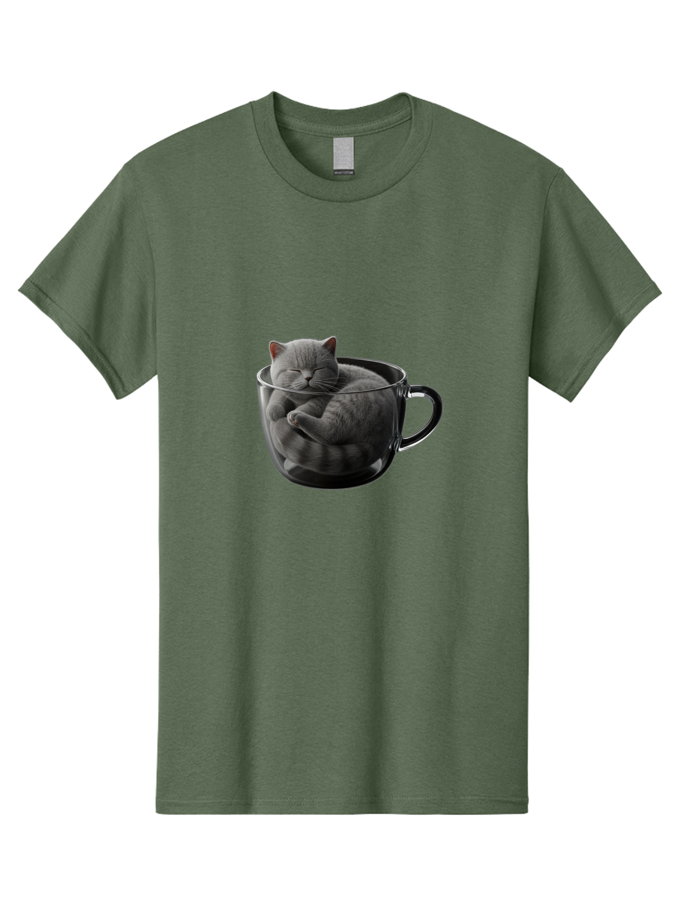 Cat-In-Coffee-Cup-1 Men'S Graphic Tee, 100% Cotton, Comfortable Casual Summer Wear, Machine Washable, Vintage Camera, Old Camera, Antique Camera, Black Camera, Classic Photography, Photography Equipment, Nostalgic Device, Film Camera, Bak193