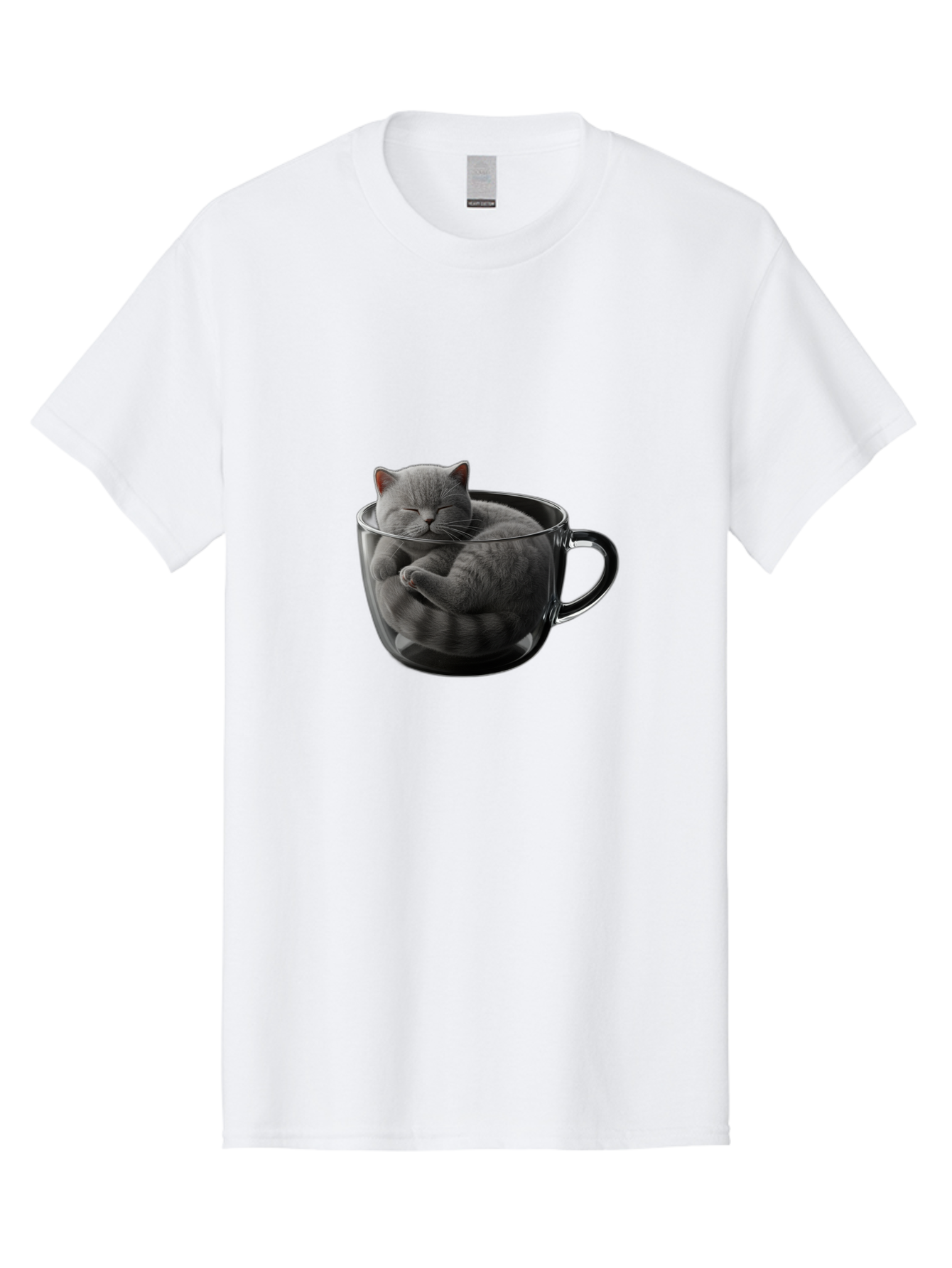 Cat-In-Coffee-Cup-1 Men'S Graphic Tee, 100% Cotton, Comfortable Casual Summer Wear, Machine Washable, Vintage Camera, Old Camera, Antique Camera, Black Camera, Classic Photography, Photography Equipment, Nostalgic Device, Film Camera, Bak193