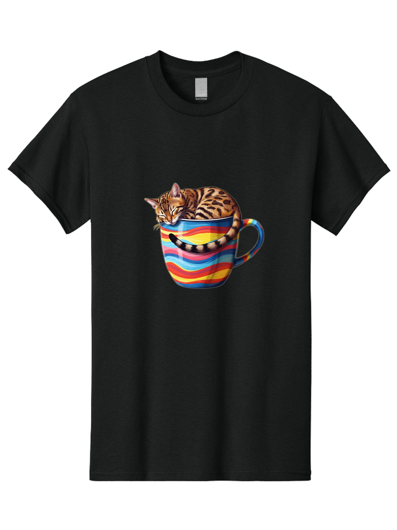 Cat-In-Coffee-Cup-2 Men'S Graphic Tee, 100% Cotton, Comfortable Casual Summer Wear, Machine Washable, Vintage Camera, Old Camera, Antique Camera, Black Camera, Classic Photography, Photography Equipment, Nostalgic Device, Film Camera, Bak194