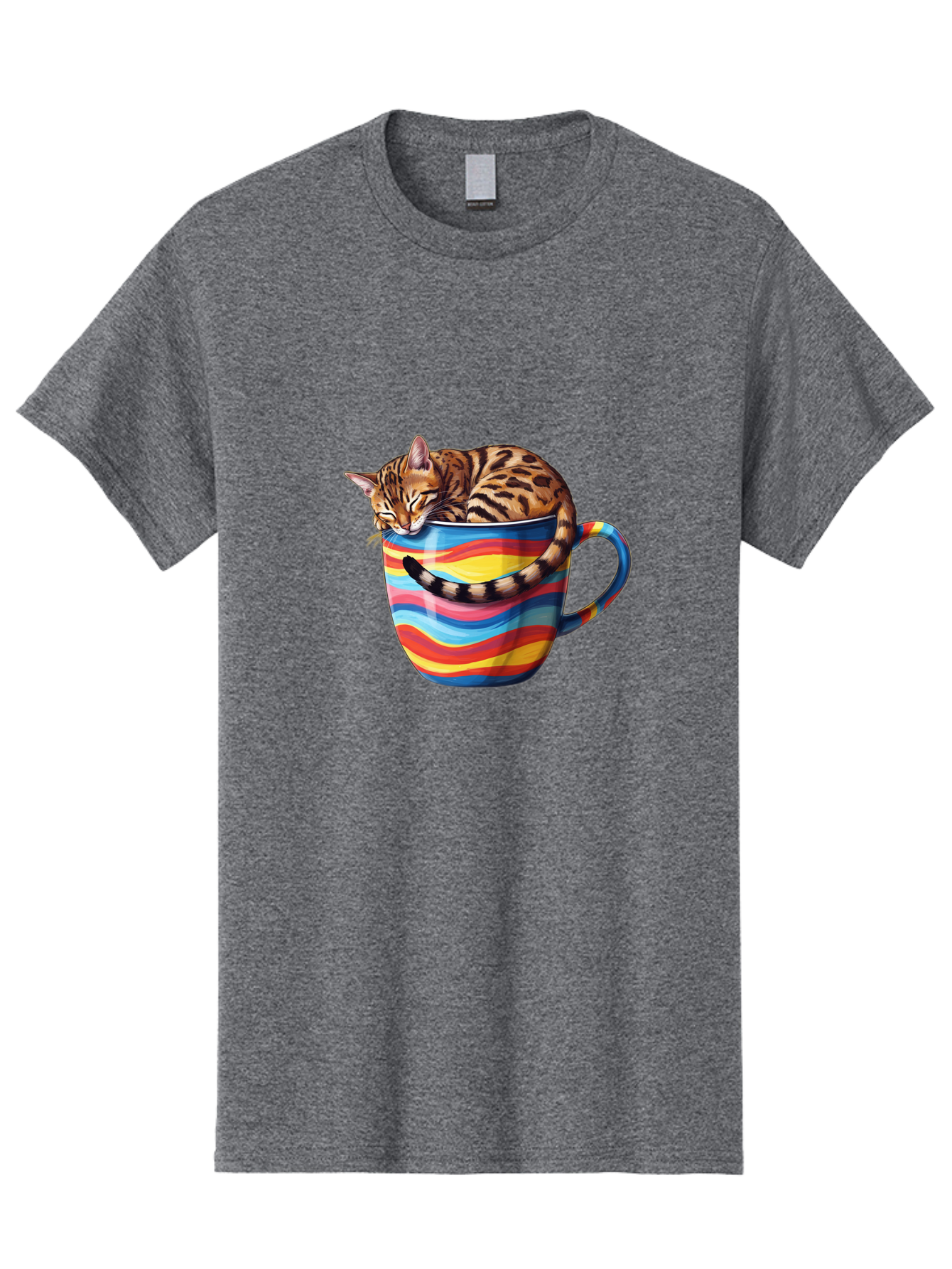 Cat-In-Coffee-Cup-2 Men'S Graphic Tee, 100% Cotton, Comfortable Casual Summer Wear, Machine Washable, Vintage Camera, Old Camera, Antique Camera, Black Camera, Classic Photography, Photography Equipment, Nostalgic Device, Film Camera, Bak194