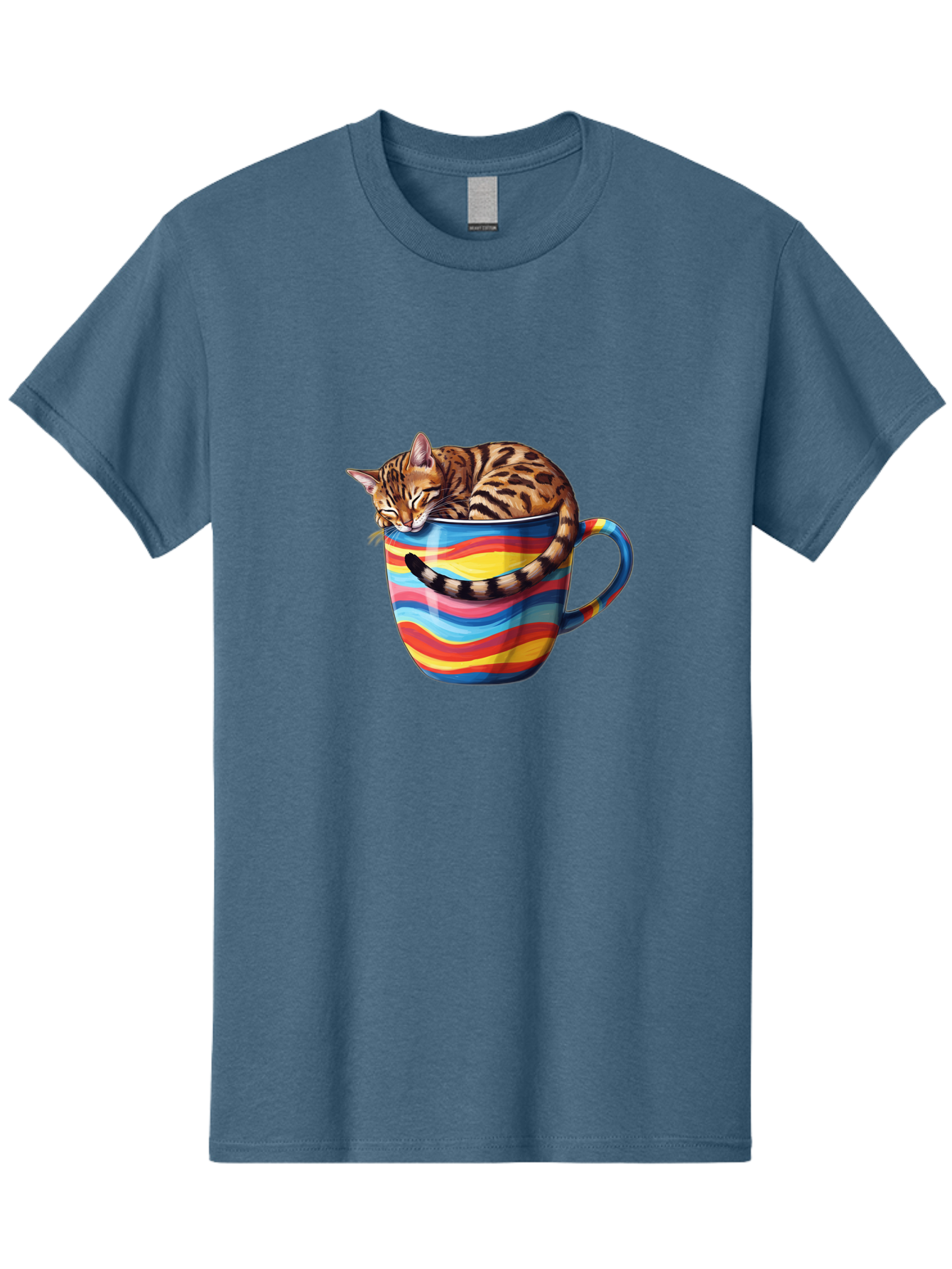Cat-In-Coffee-Cup-2 Men'S Graphic Tee, 100% Cotton, Comfortable Casual Summer Wear, Machine Washable, Vintage Camera, Old Camera, Antique Camera, Black Camera, Classic Photography, Photography Equipment, Nostalgic Device, Film Camera, Bak194