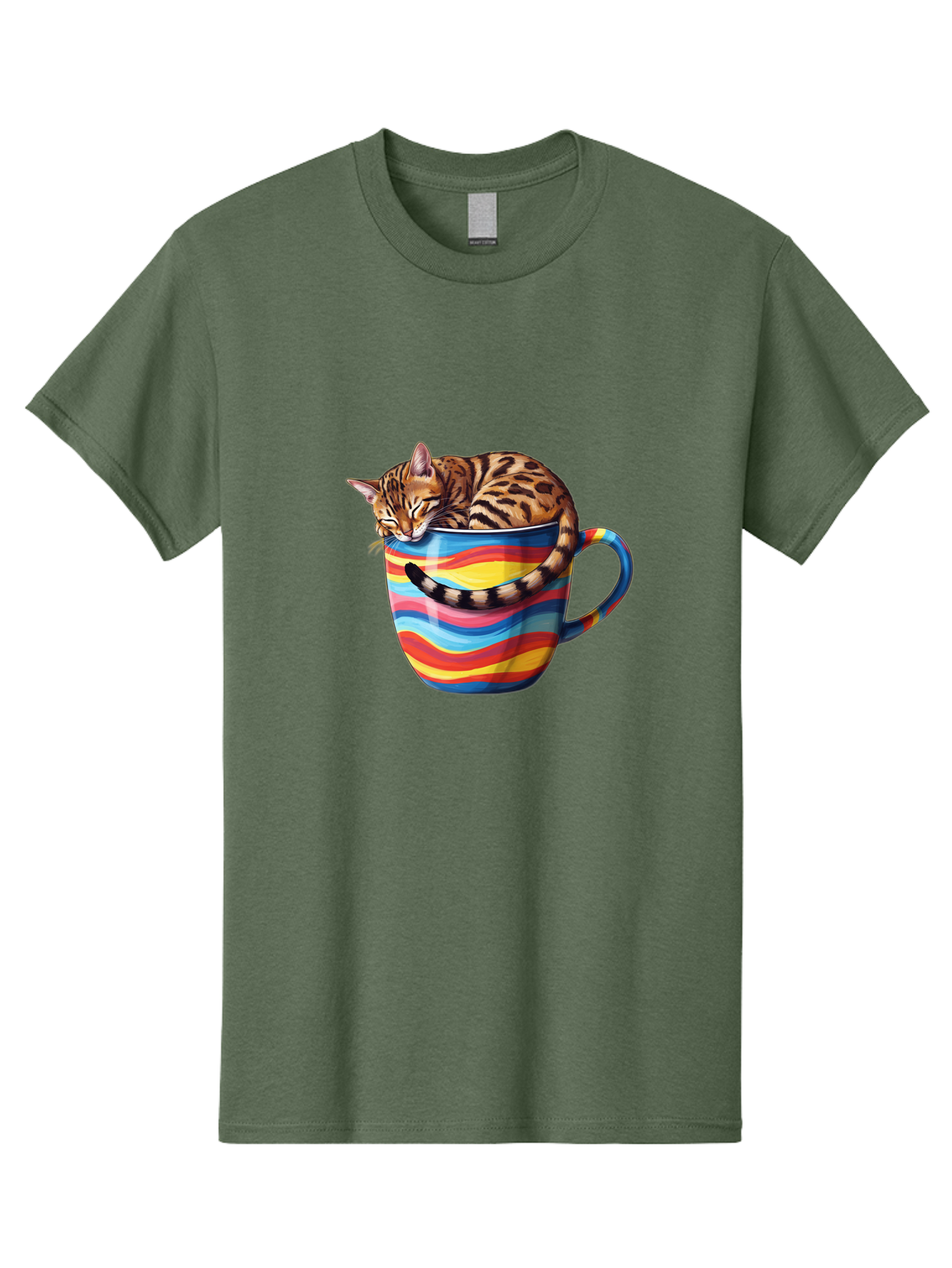 Cat-In-Coffee-Cup-2 Men'S Graphic Tee, 100% Cotton, Comfortable Casual Summer Wear, Machine Washable, Vintage Camera, Old Camera, Antique Camera, Black Camera, Classic Photography, Photography Equipment, Nostalgic Device, Film Camera, Bak194