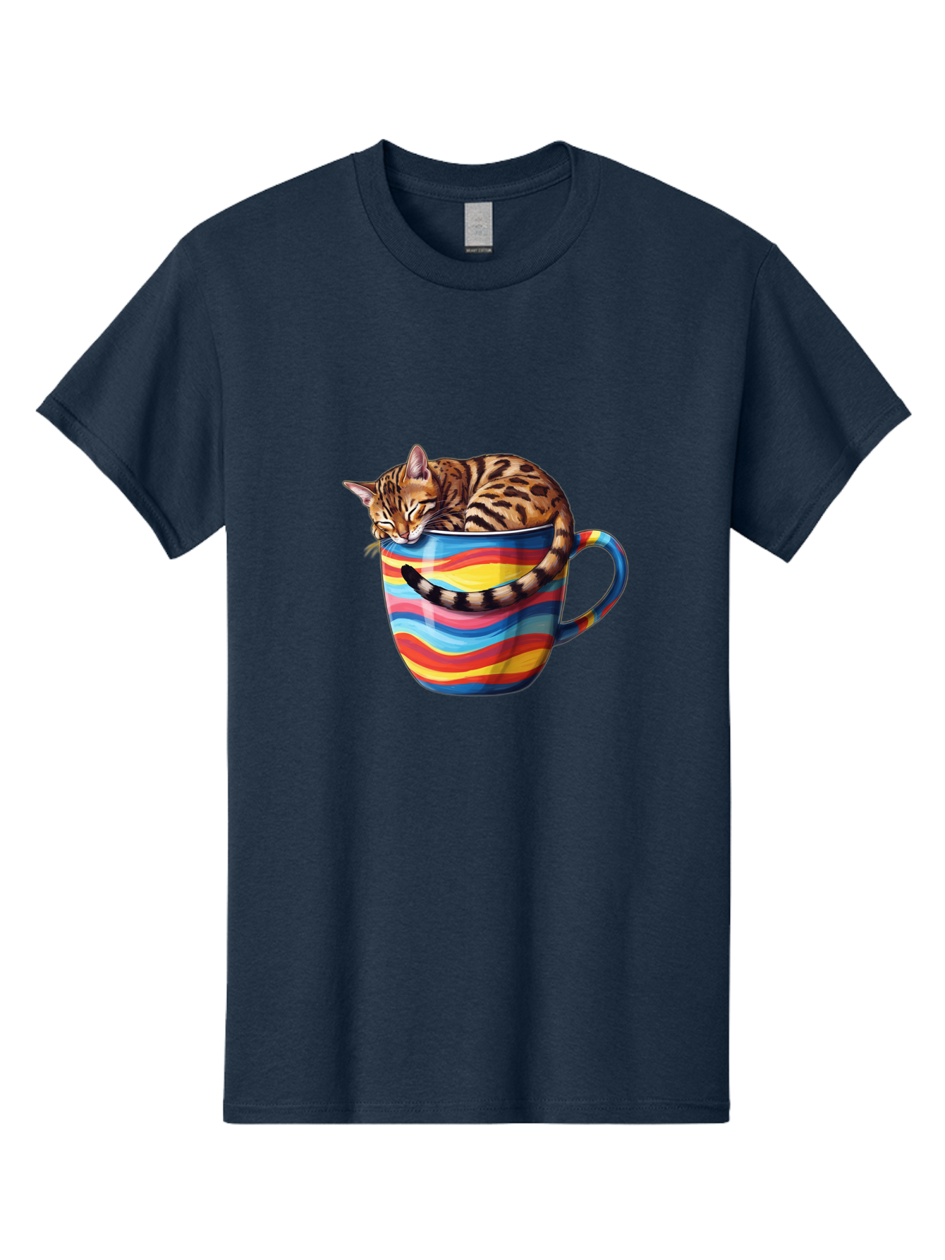 Cat-In-Coffee-Cup-2 Men'S Graphic Tee, 100% Cotton, Comfortable Casual Summer Wear, Machine Washable, Vintage Camera, Old Camera, Antique Camera, Black Camera, Classic Photography, Photography Equipment, Nostalgic Device, Film Camera, Bak194