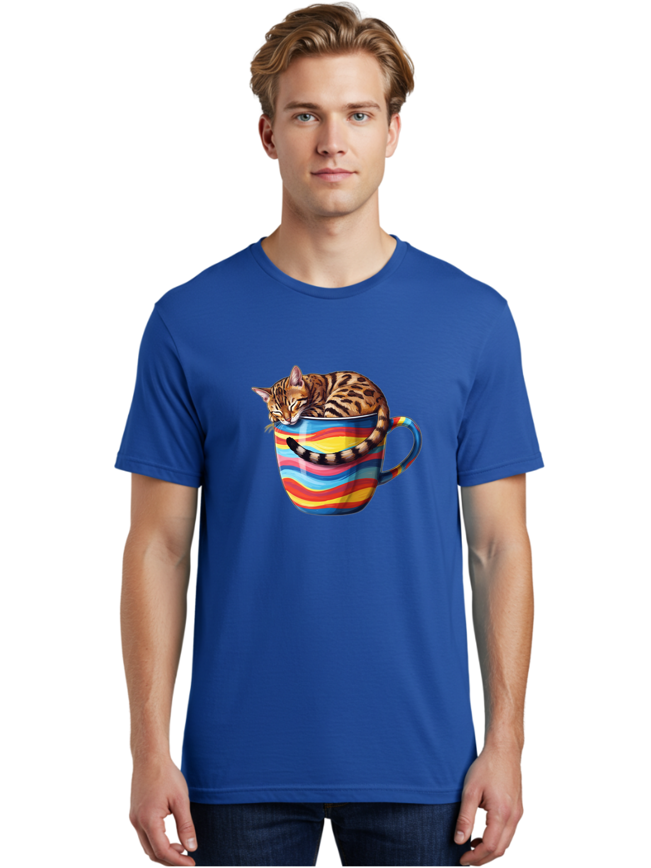 Cat-In-Coffee-Cup-2 Men'S Graphic Tee, 100% Cotton, Comfortable Casual Summer Wear, Machine Washable, Vintage Camera, Old Camera, Antique Camera, Black Camera, Classic Photography, Photography Equipment, Nostalgic Device, Film Camera, Bak194