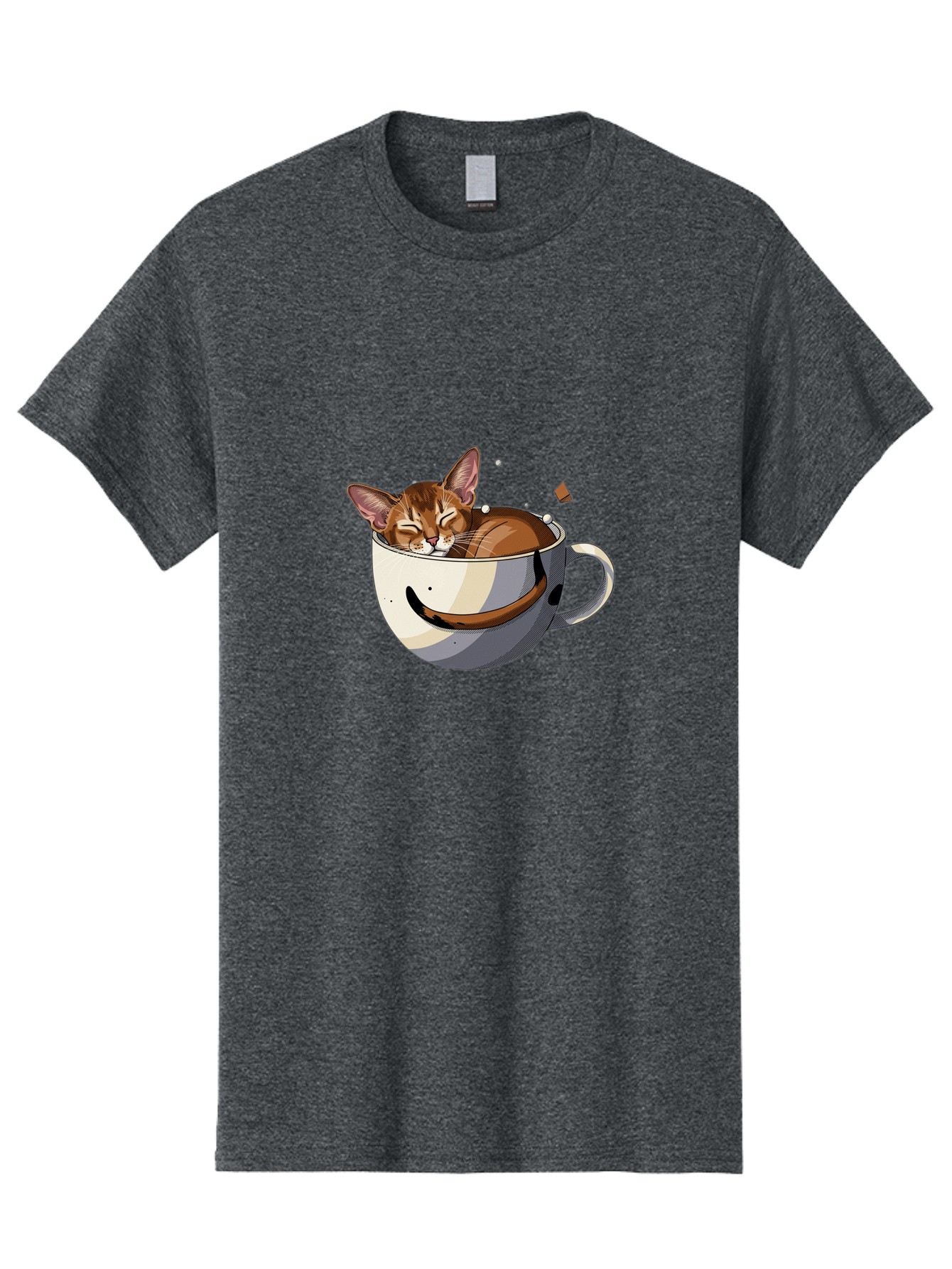 Cat-In-Coffee-Cup-3 Men'S Graphic Tee, 100% Cotton, Comfortable Casual Summer Wear, Machine Washable, Vintage Camera, Old Camera, Antique Camera, Black Camera, Classic Photography, Photography Equipment, Nostalgic Device, Film Camera, Bak195