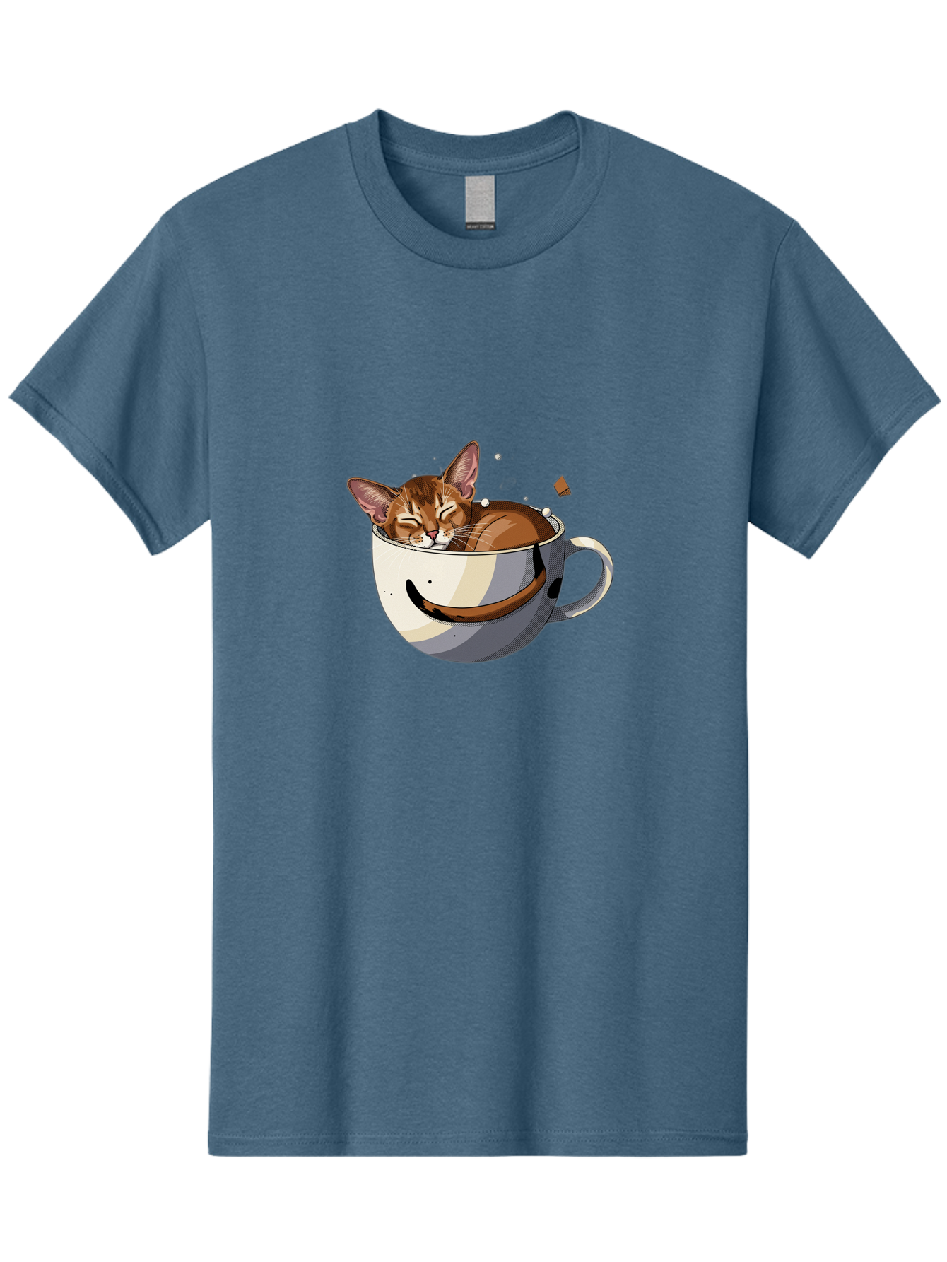 Cat-In-Coffee-Cup-3 Men'S Graphic Tee, 100% Cotton, Comfortable Casual Summer Wear, Machine Washable, Vintage Camera, Old Camera, Antique Camera, Black Camera, Classic Photography, Photography Equipment, Nostalgic Device, Film Camera, Bak195