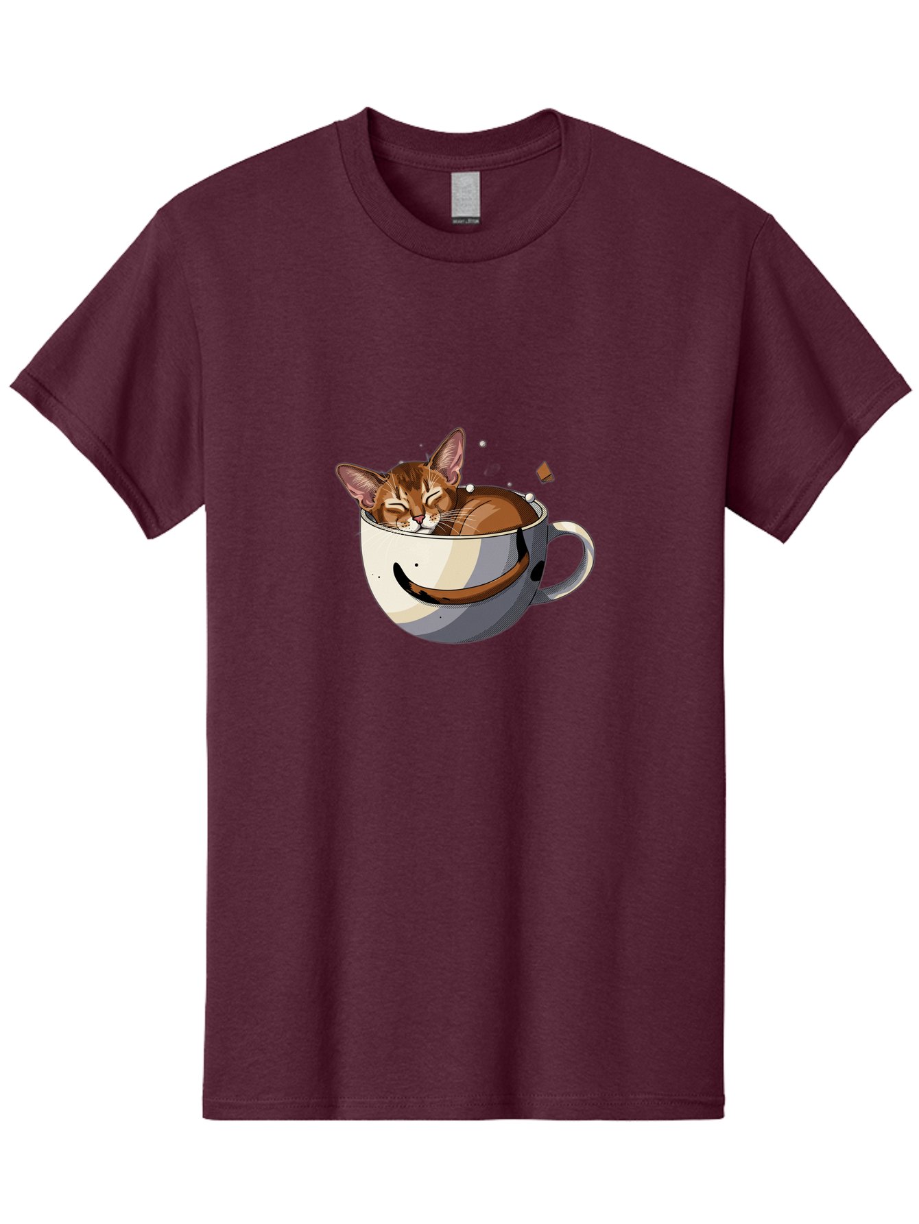 Cat-In-Coffee-Cup-3 Men'S Graphic Tee, 100% Cotton, Comfortable Casual Summer Wear, Machine Washable, Vintage Camera, Old Camera, Antique Camera, Black Camera, Classic Photography, Photography Equipment, Nostalgic Device, Film Camera, Bak195